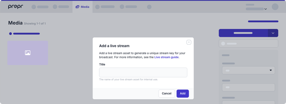 Confirm a live stream creation