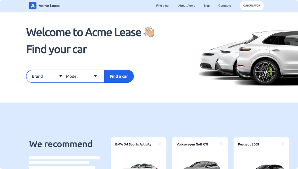 Acme lease home page