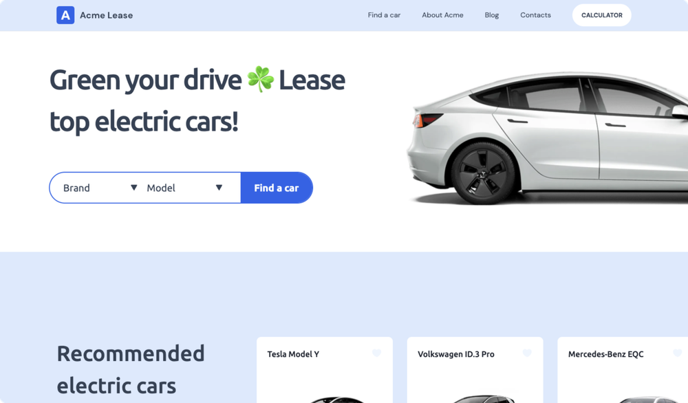 Acme lease electric home page
