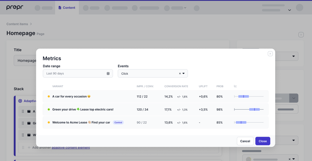 Metrics example