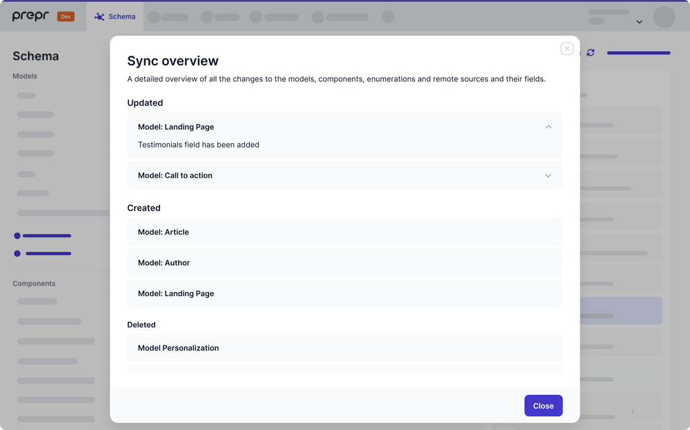 Sync schema overview