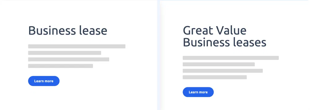 Home page A/B test