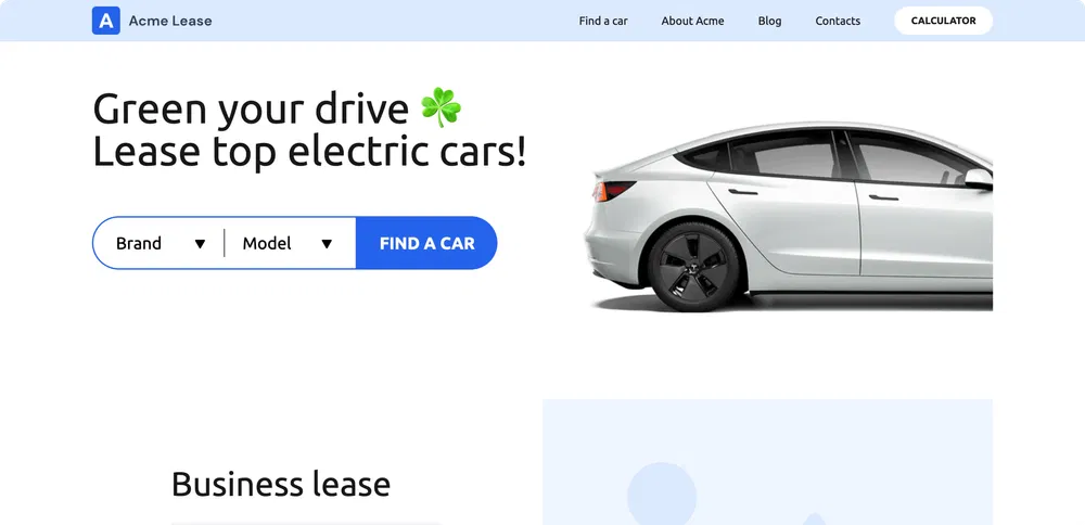 Acme lease electric home page