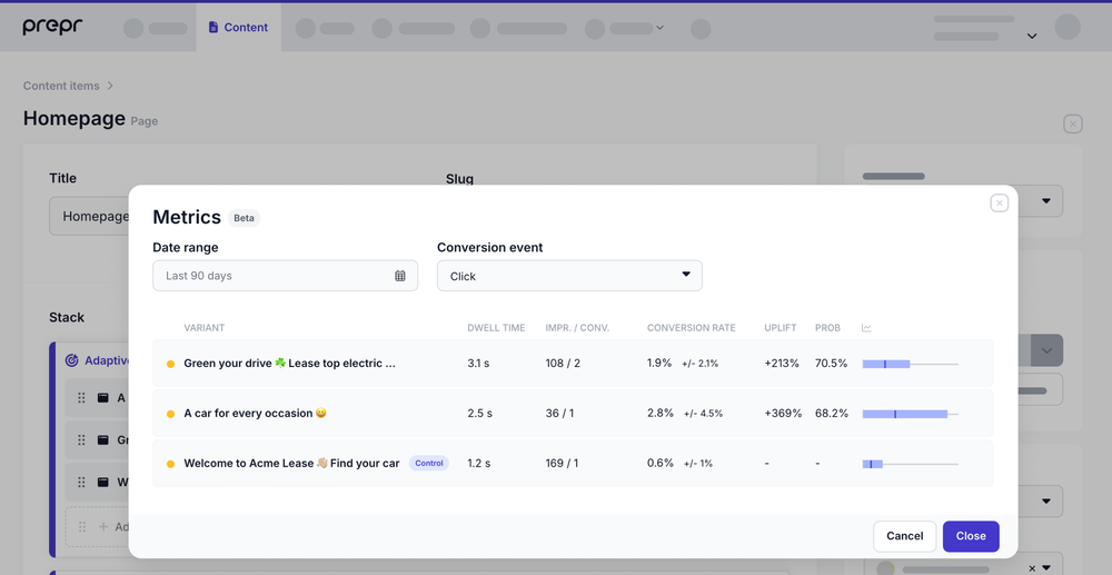 Metrics example