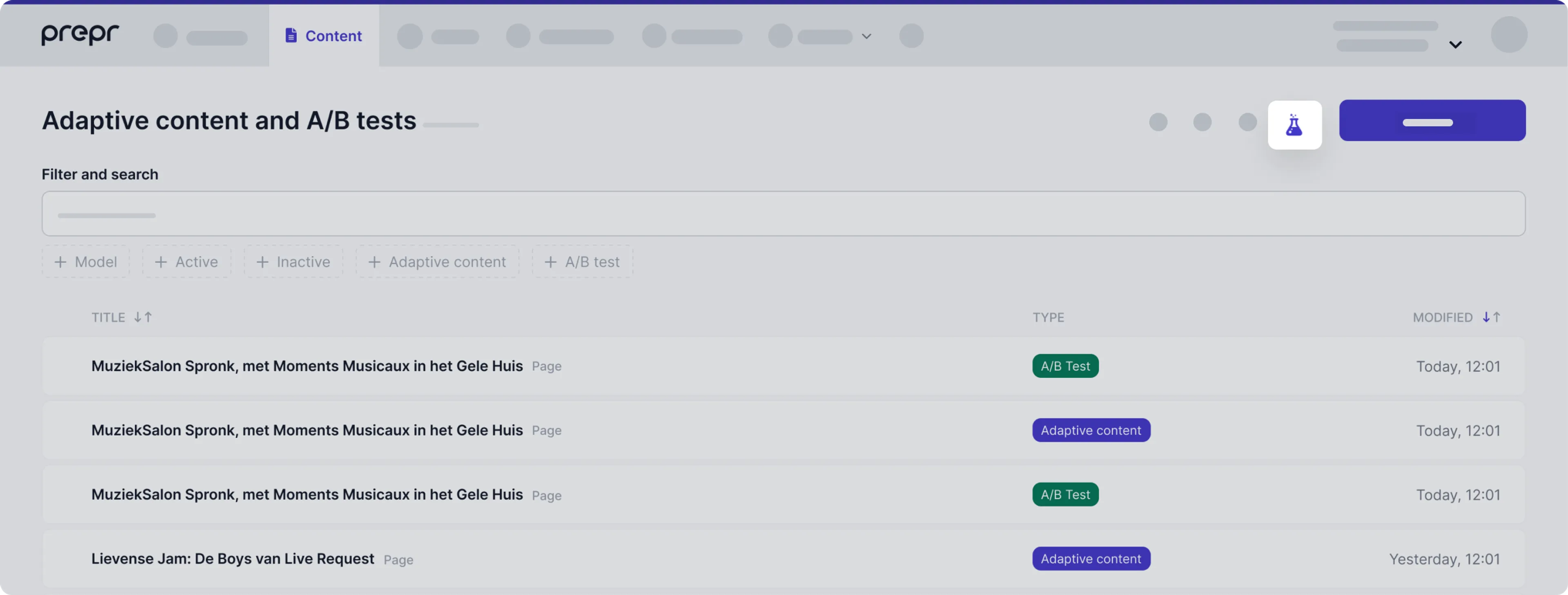 Adaptive content view