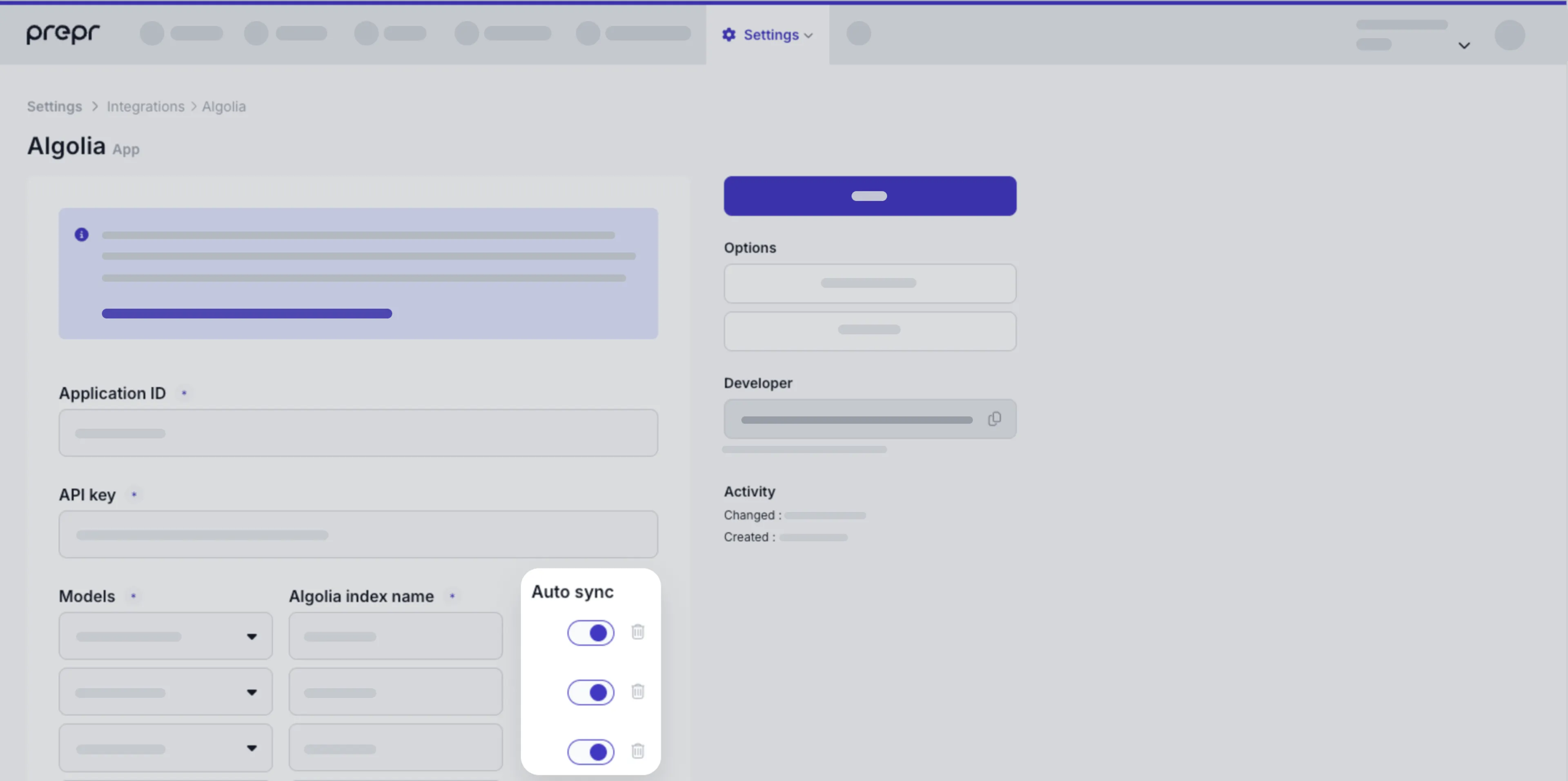 Algolia auto-sync option