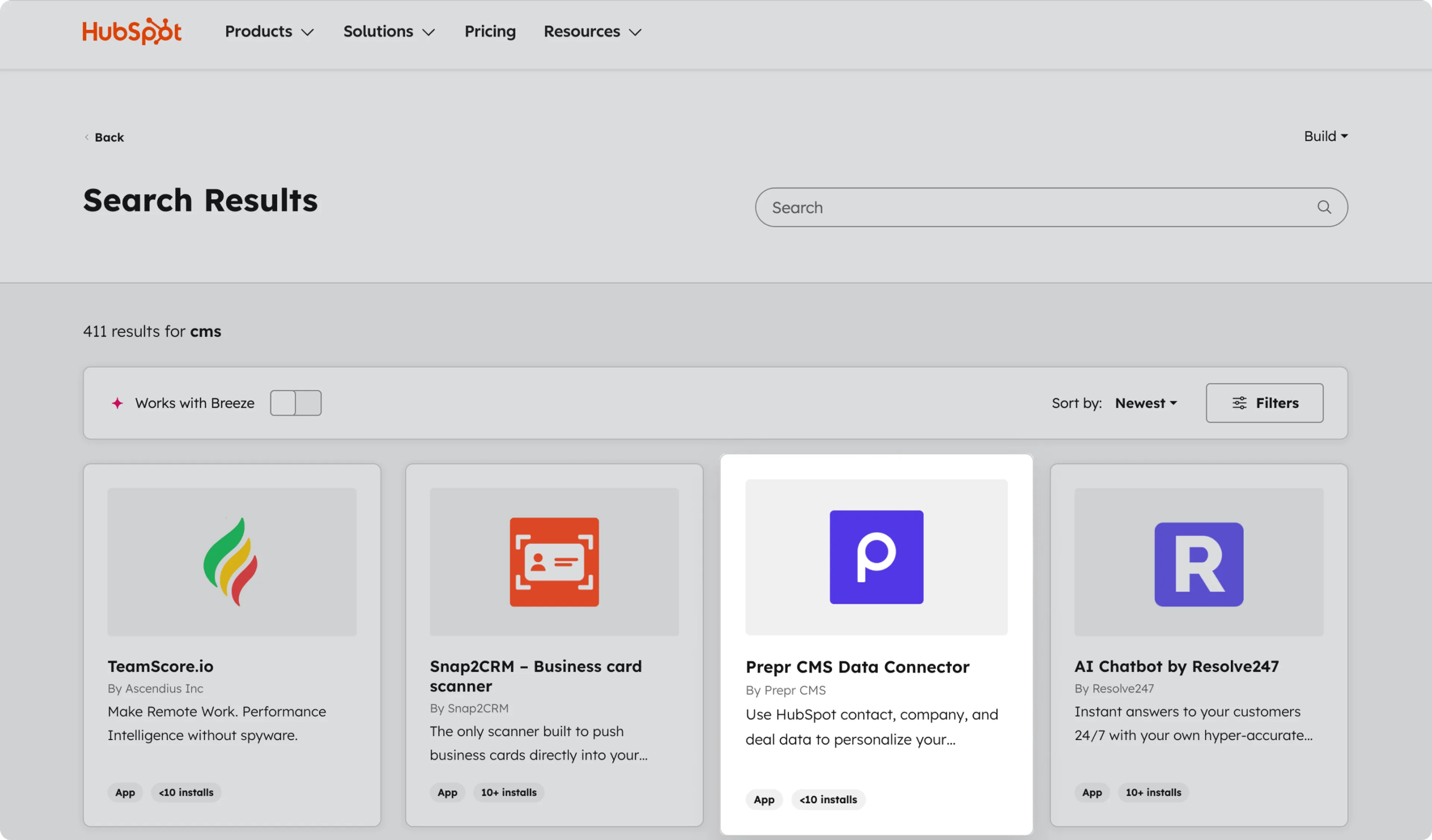 Prepr app in HubSpot Marketplace