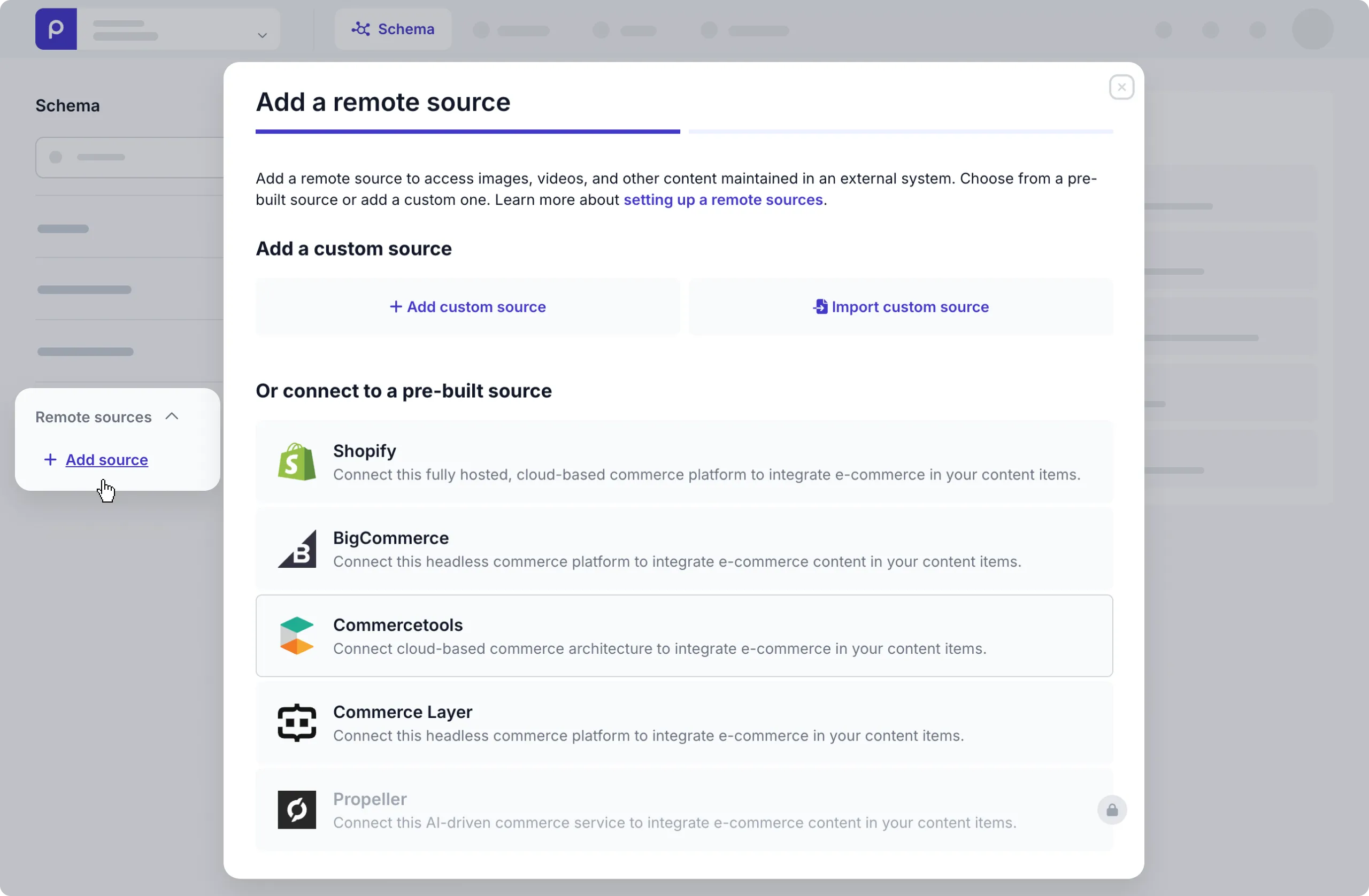 Pre-built remote source
