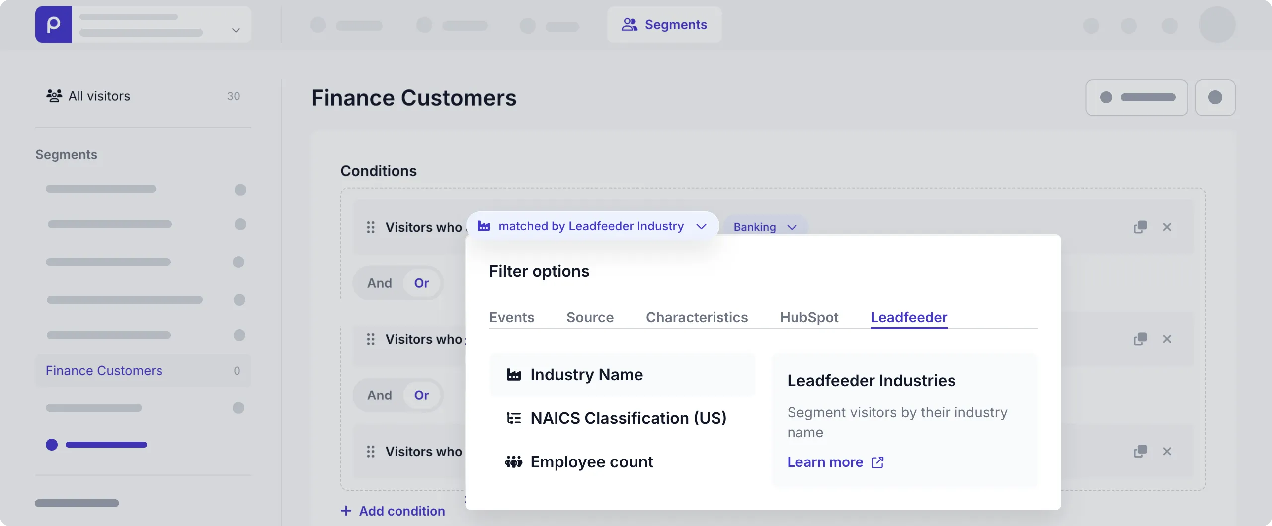 Leadfeeder segment example