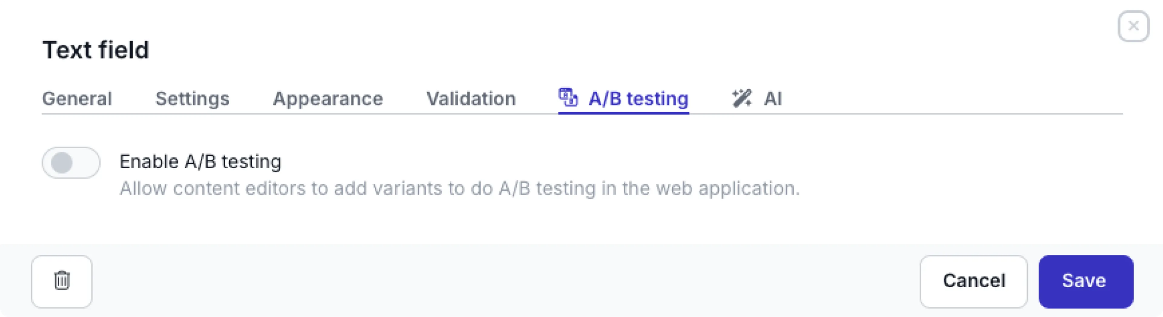 Enable A/B testing