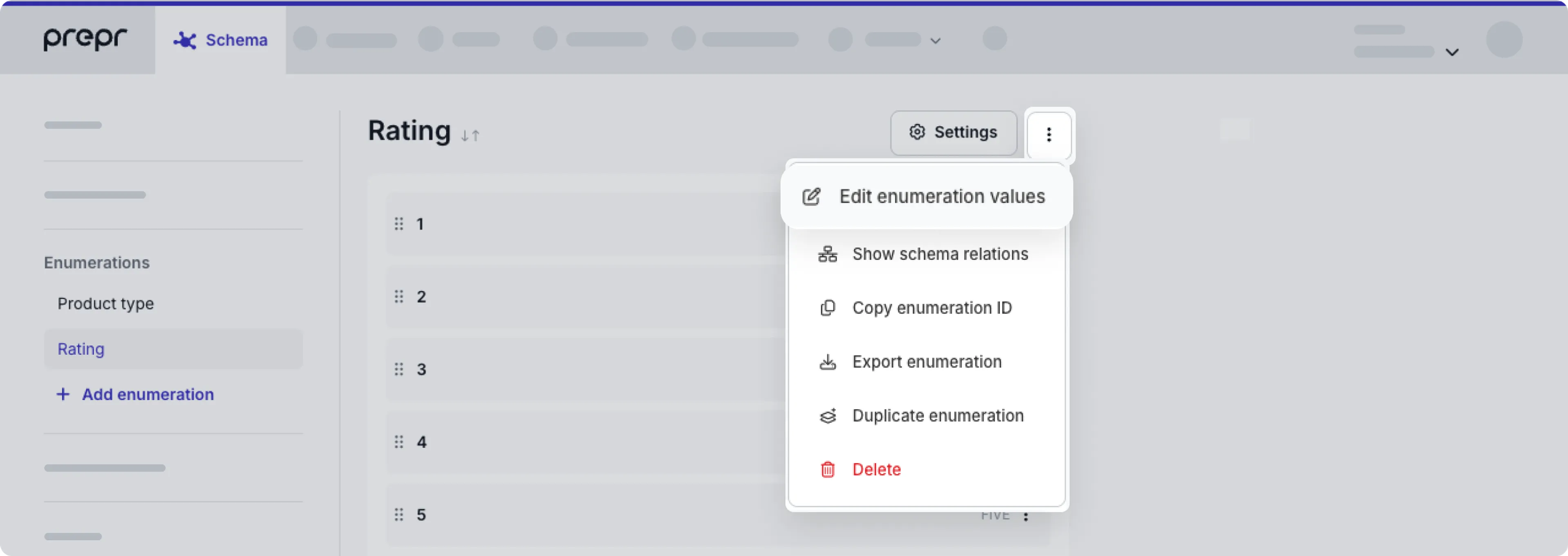 Edit enumeration values