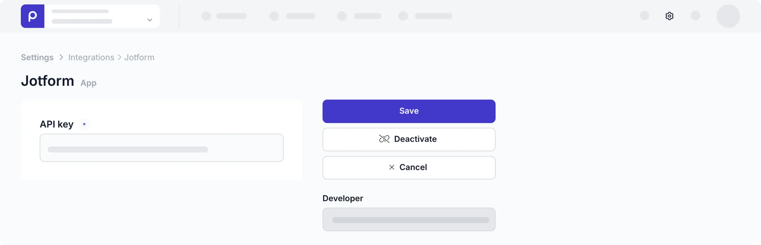 Jotform integration setup