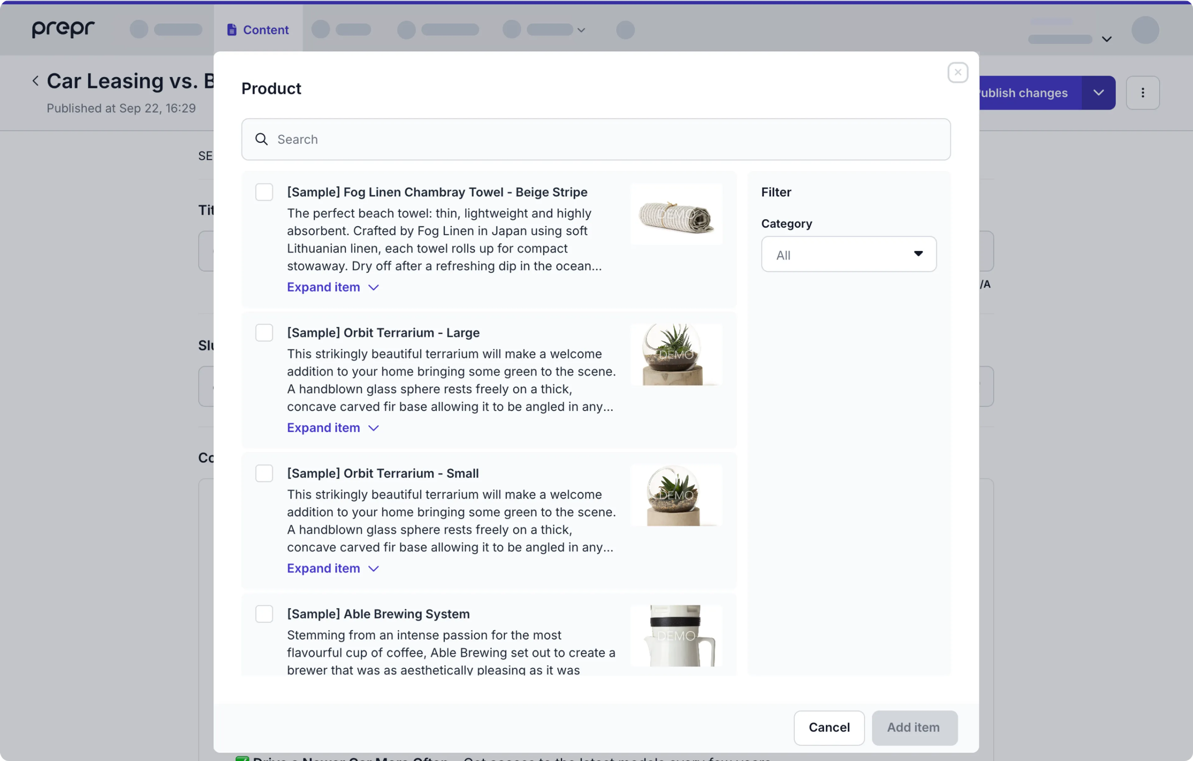 Example BigCommerce remote content search