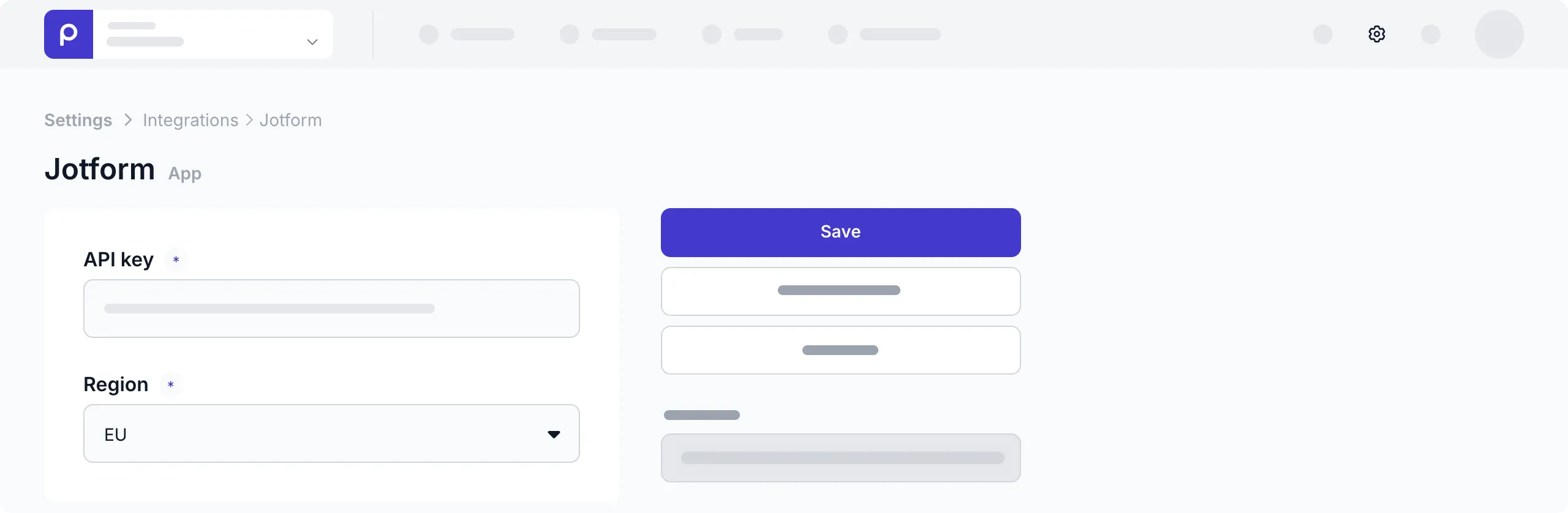 Jotform integration setup