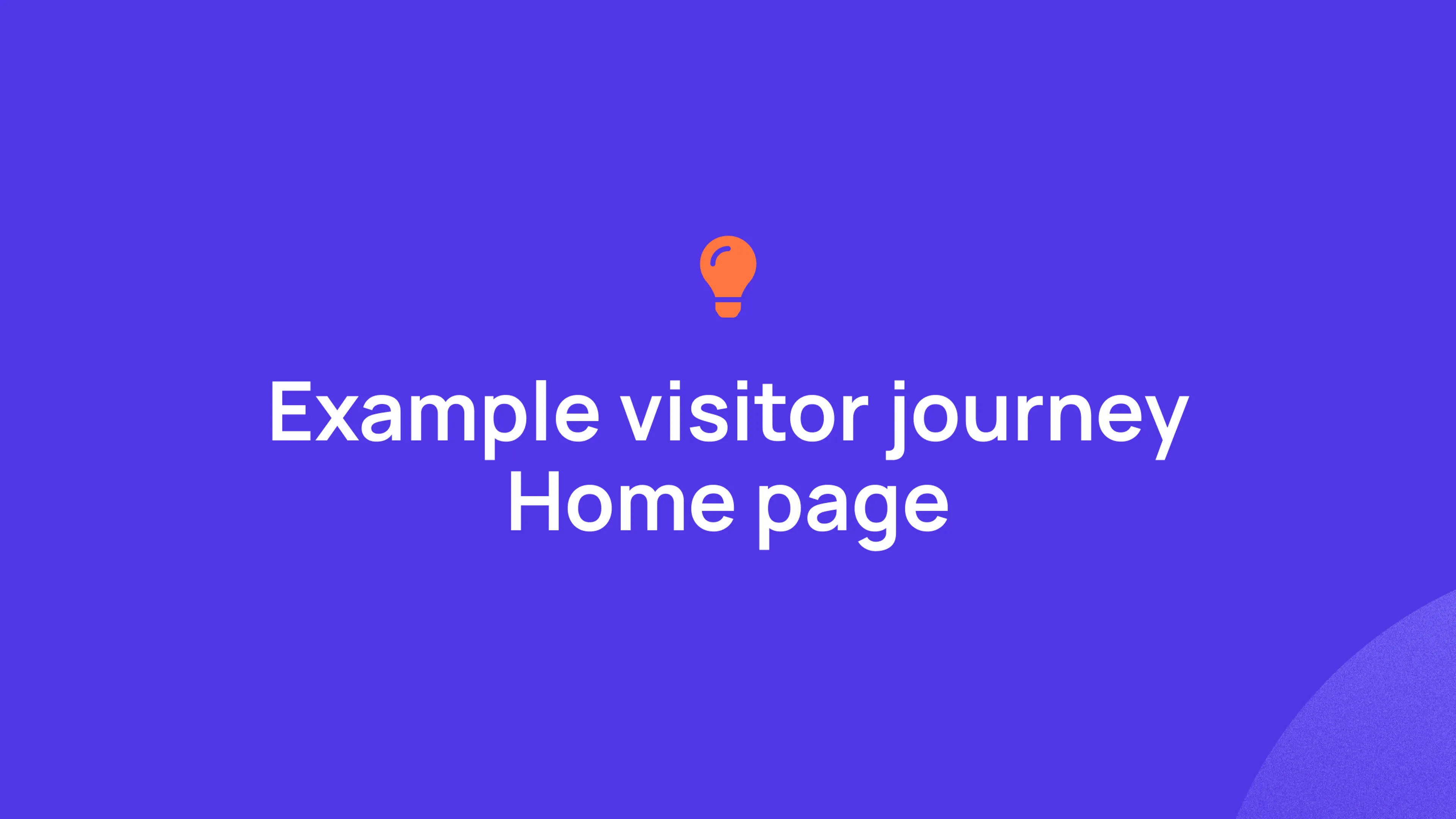 Home page visitor journey