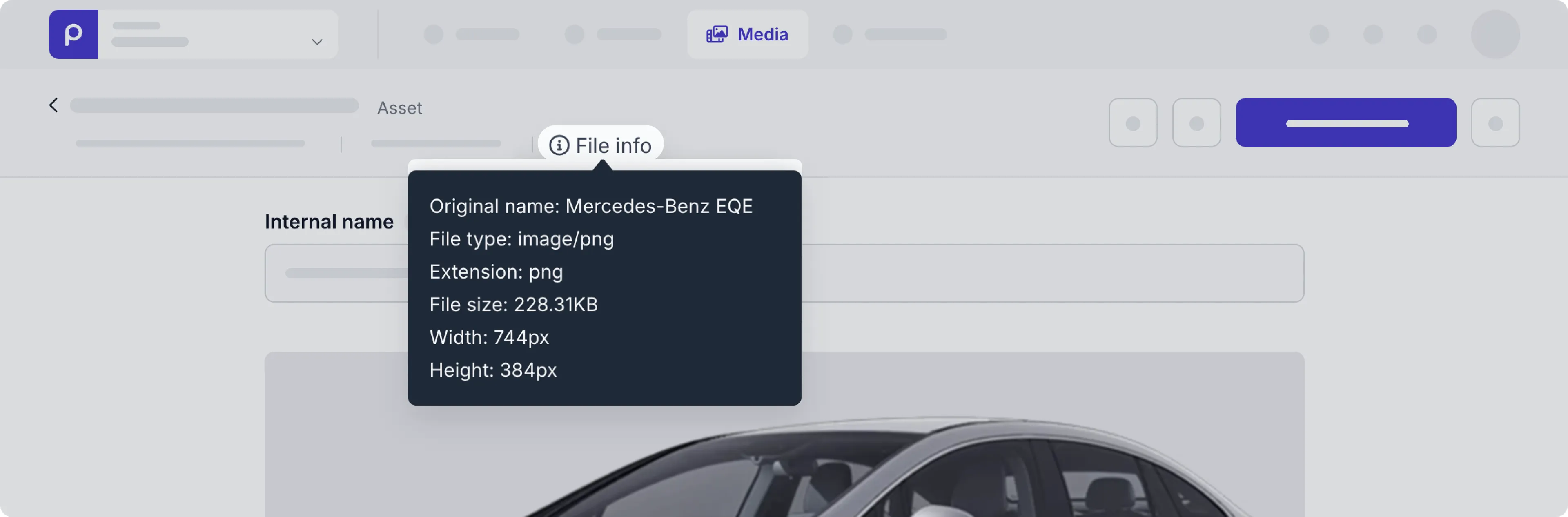 Asset file info example