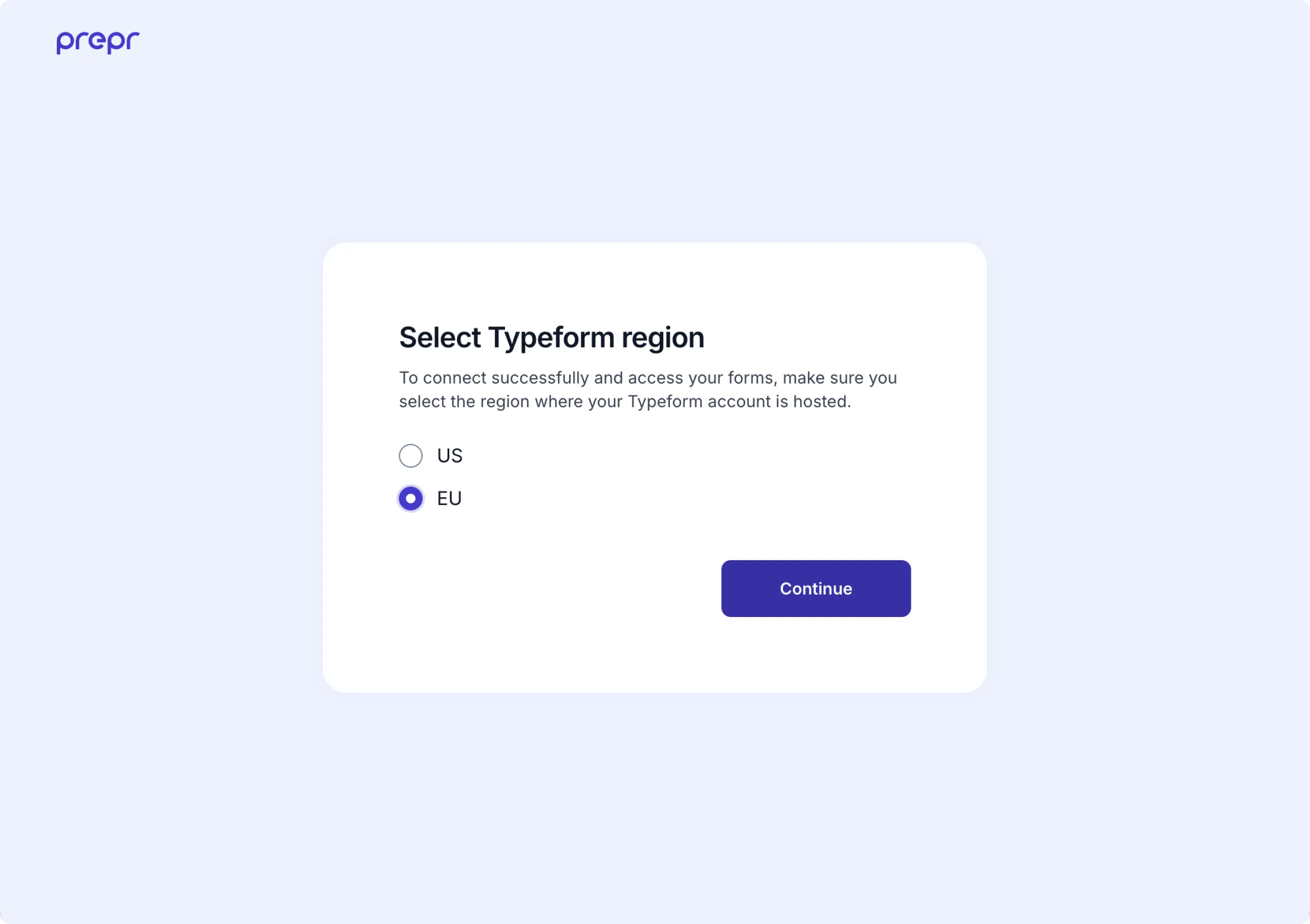 Choose Typeform region