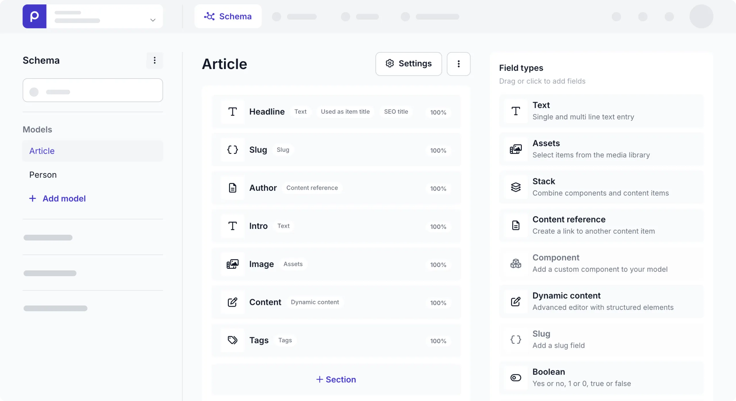Article model completed