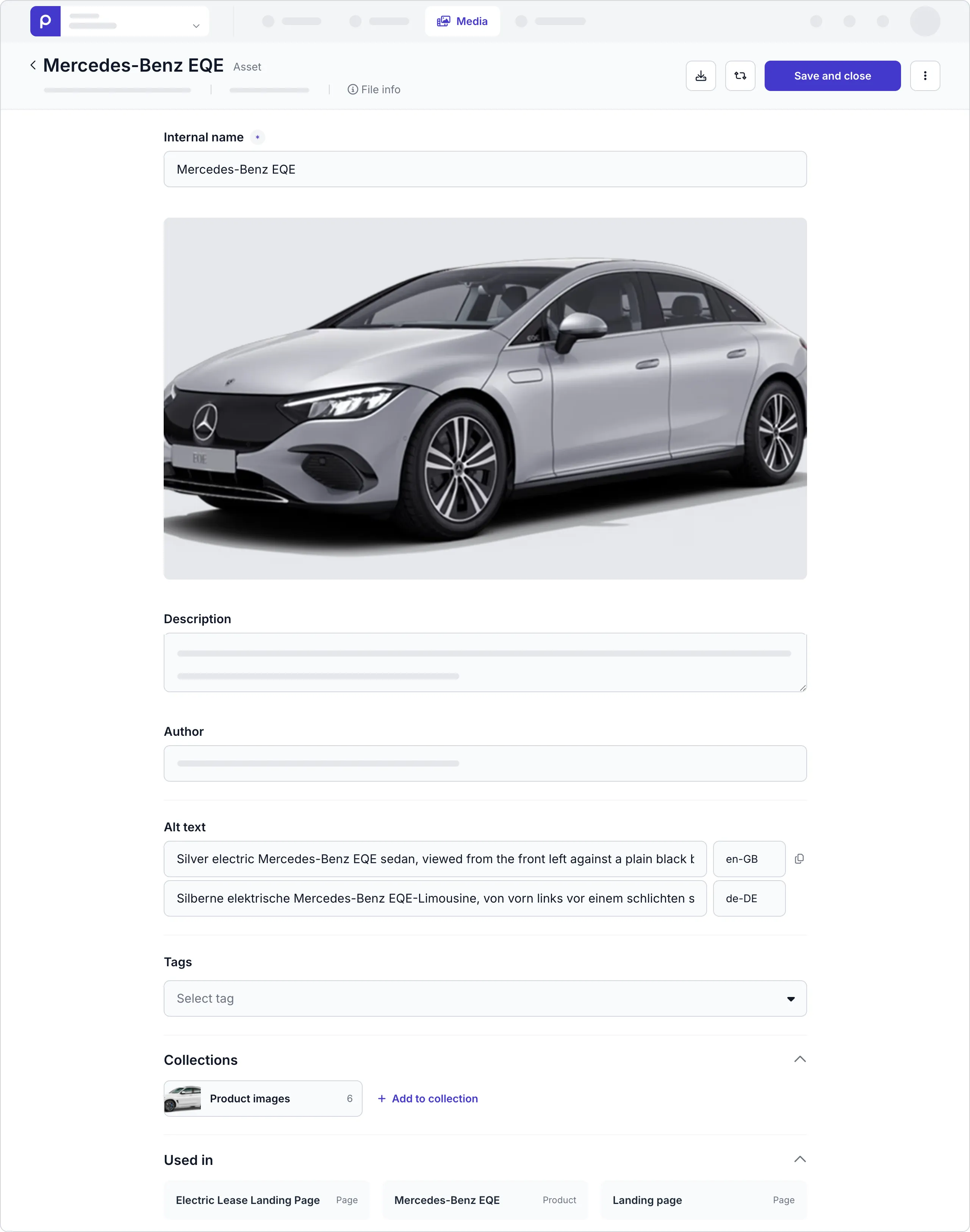 Asset details