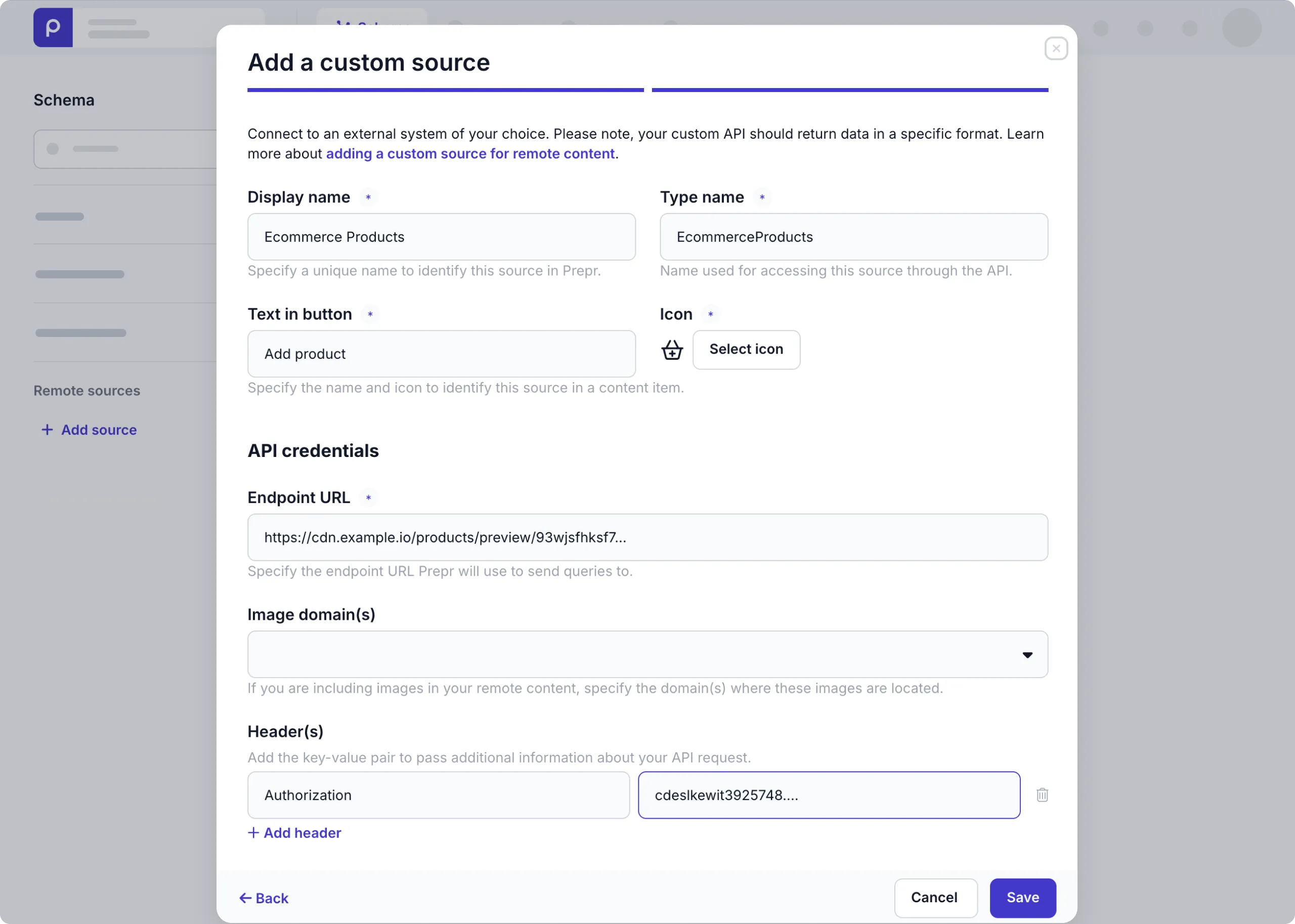 Add custom source details