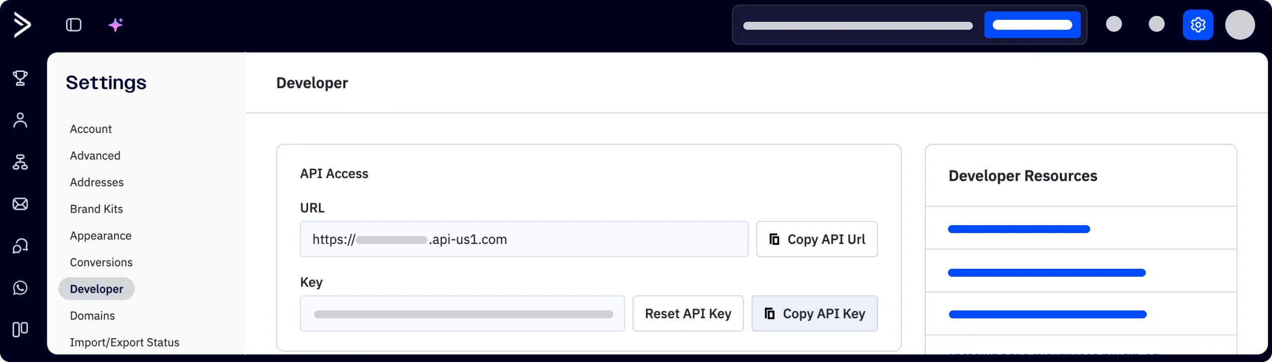 ActiveCampaign API credentials