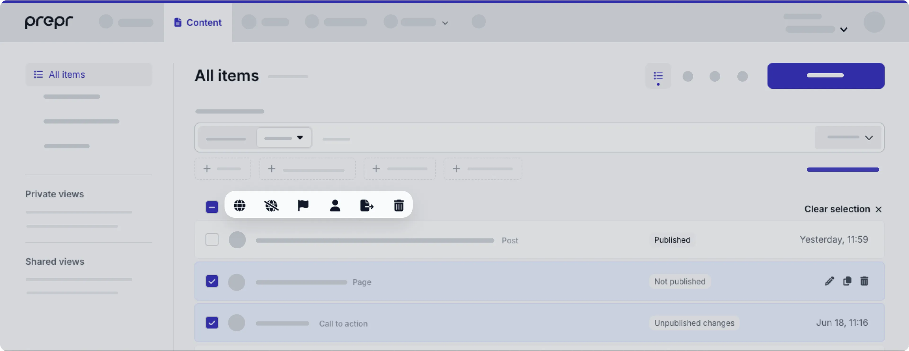 All bulk actions
