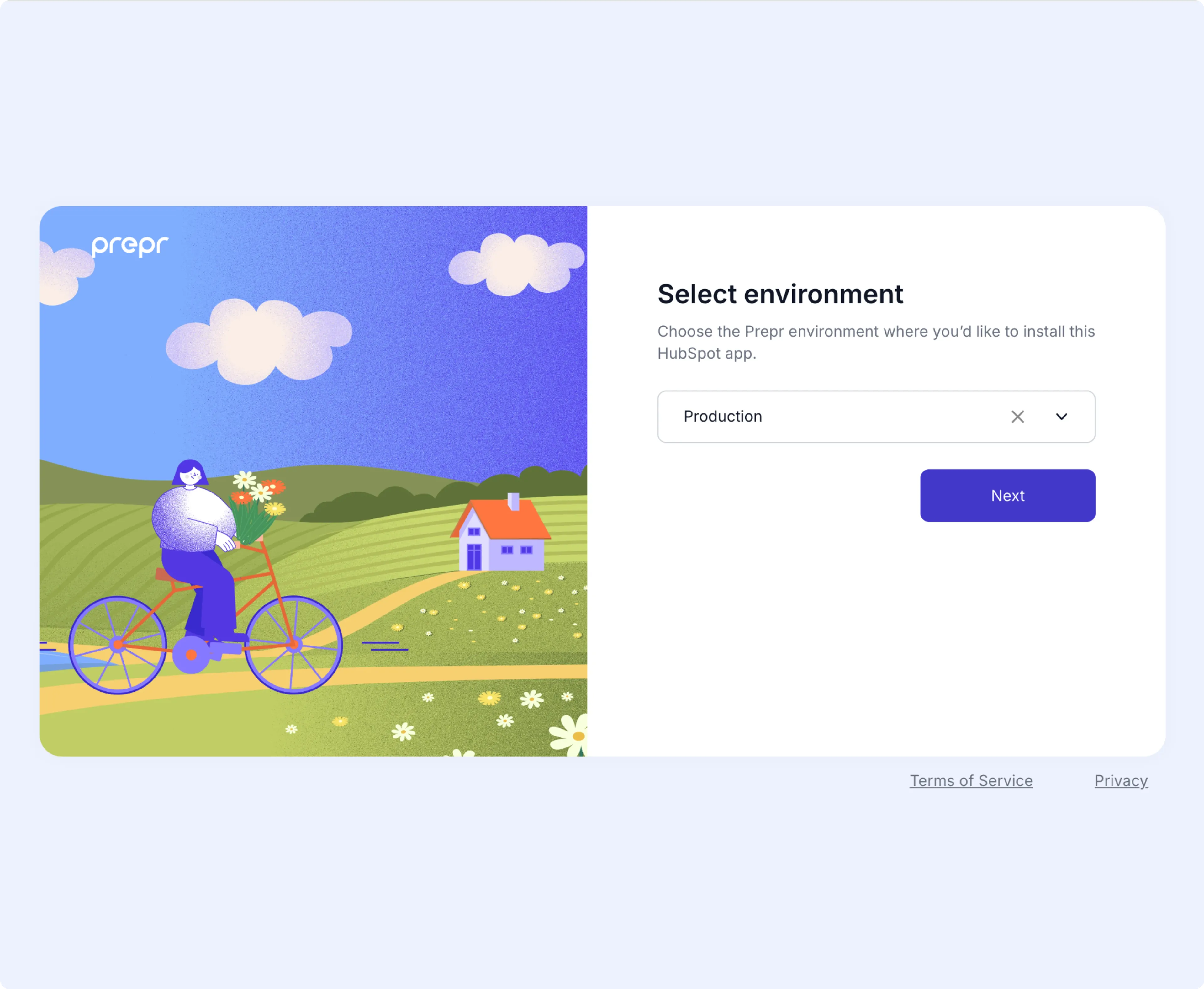 Connecting Prepr to HubSpot - Choose environment