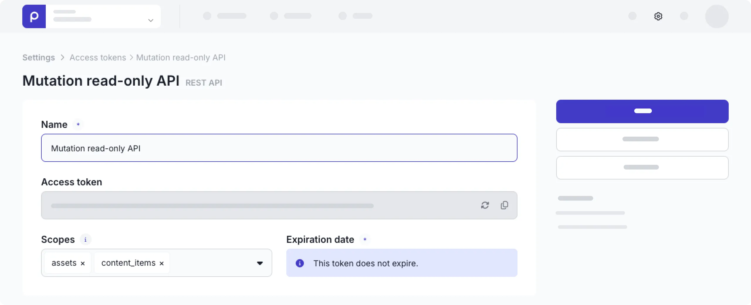 Mutation access token example