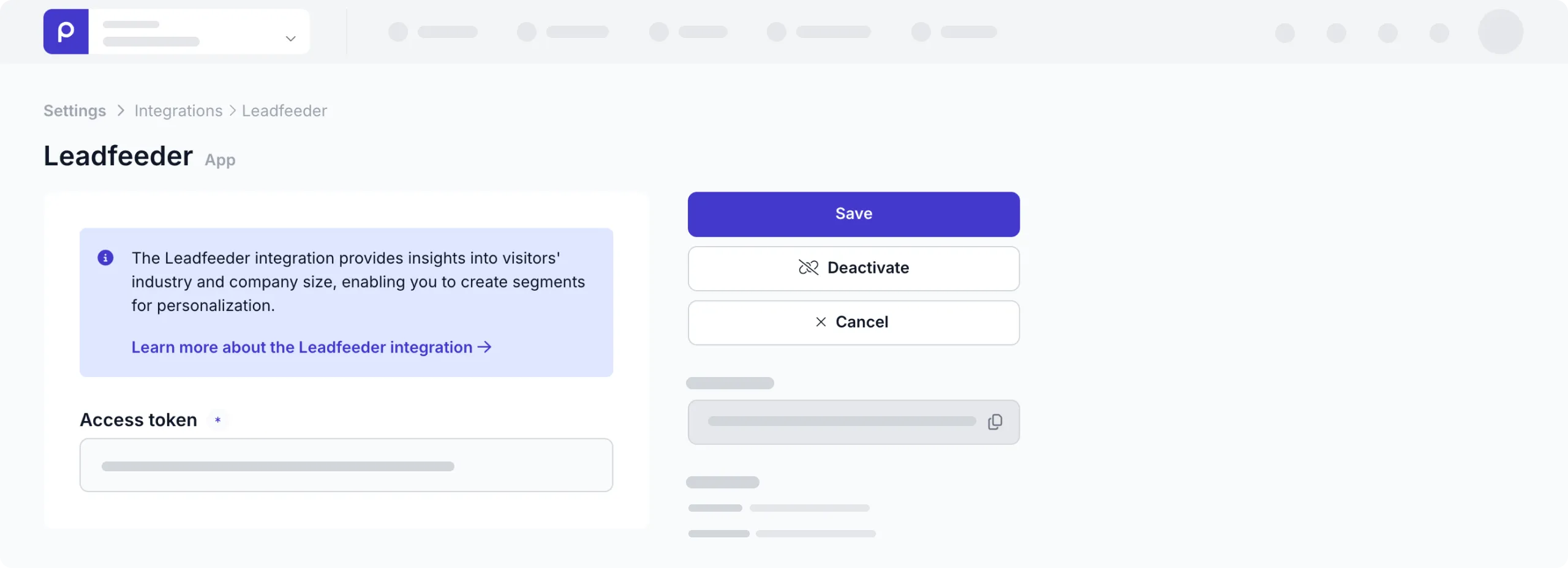 Leadfeeder integration