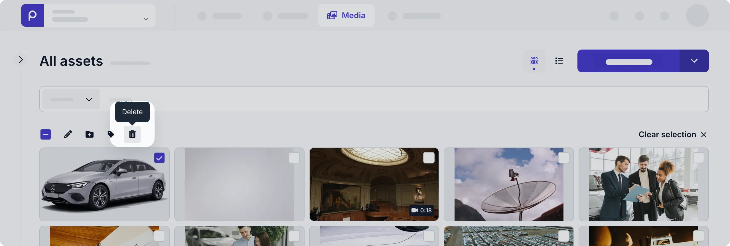 Delete multiple assets