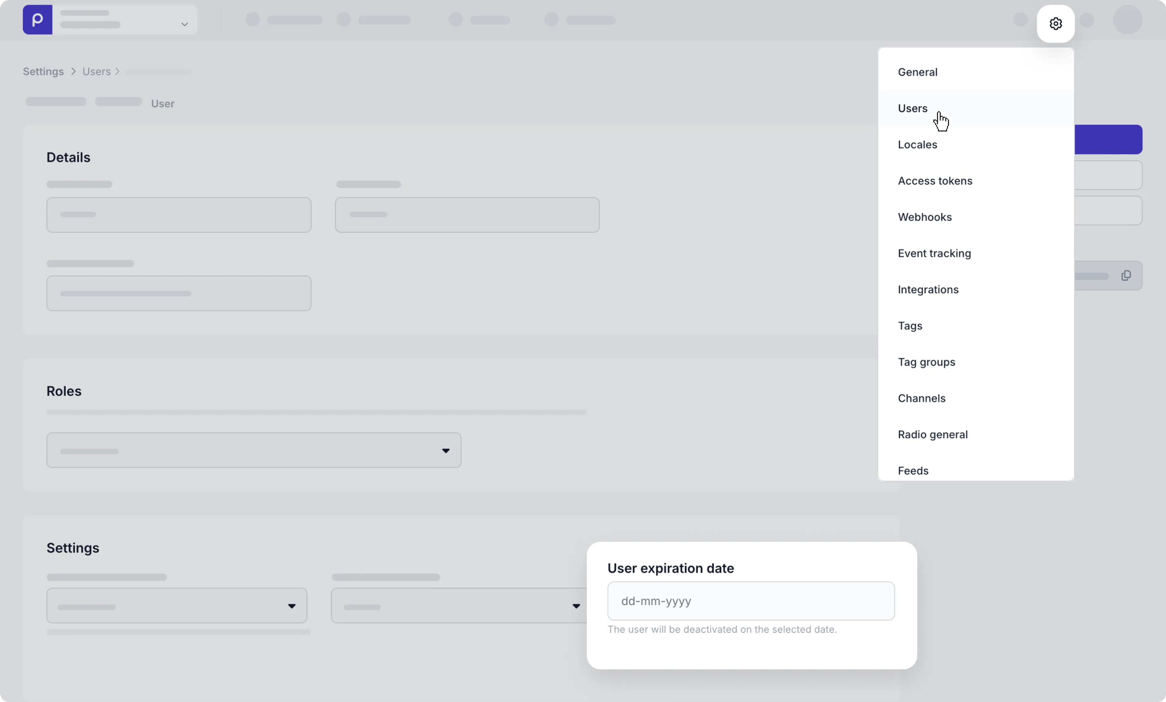 User expiration date