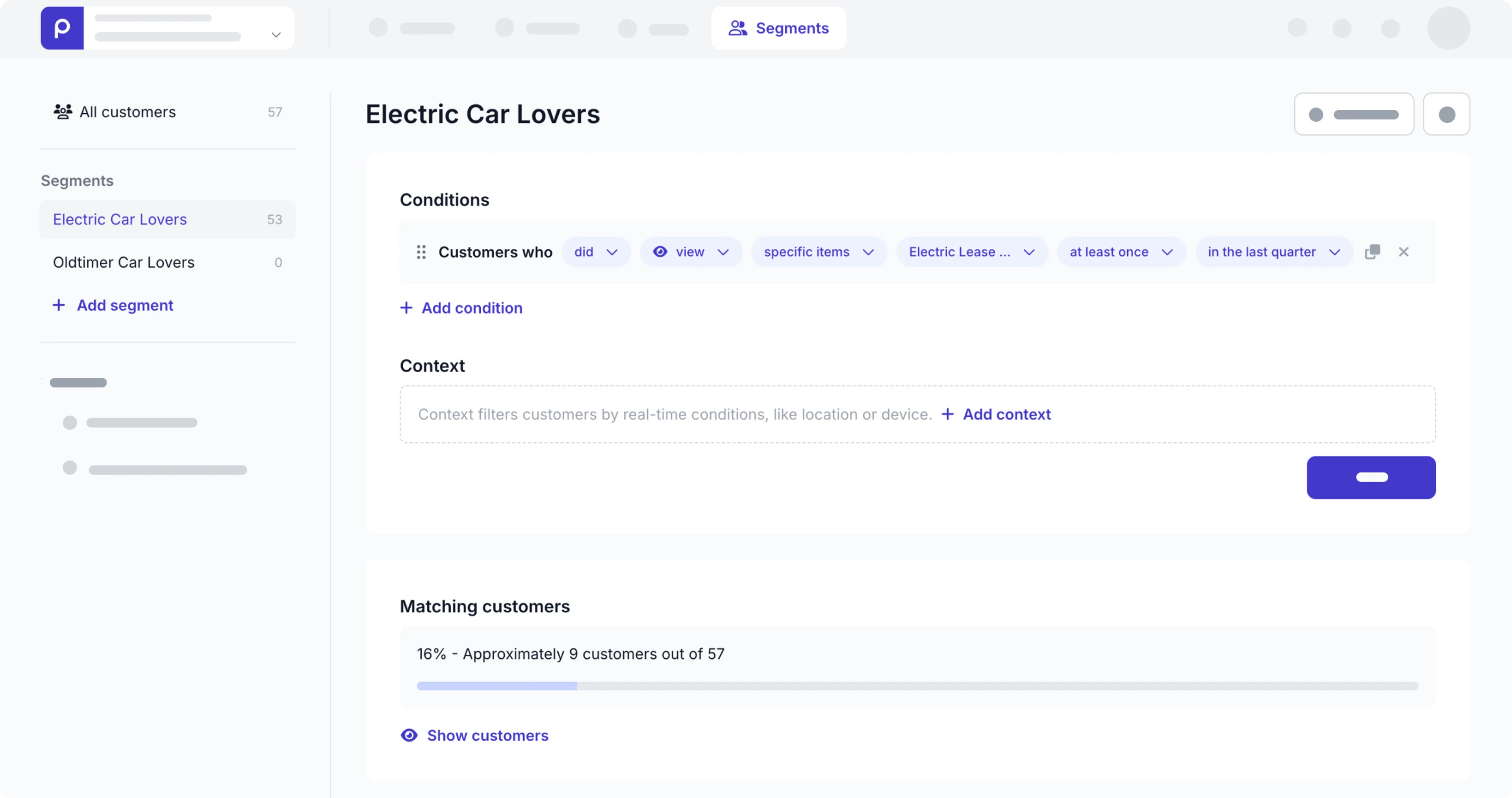 electric car lovers segment