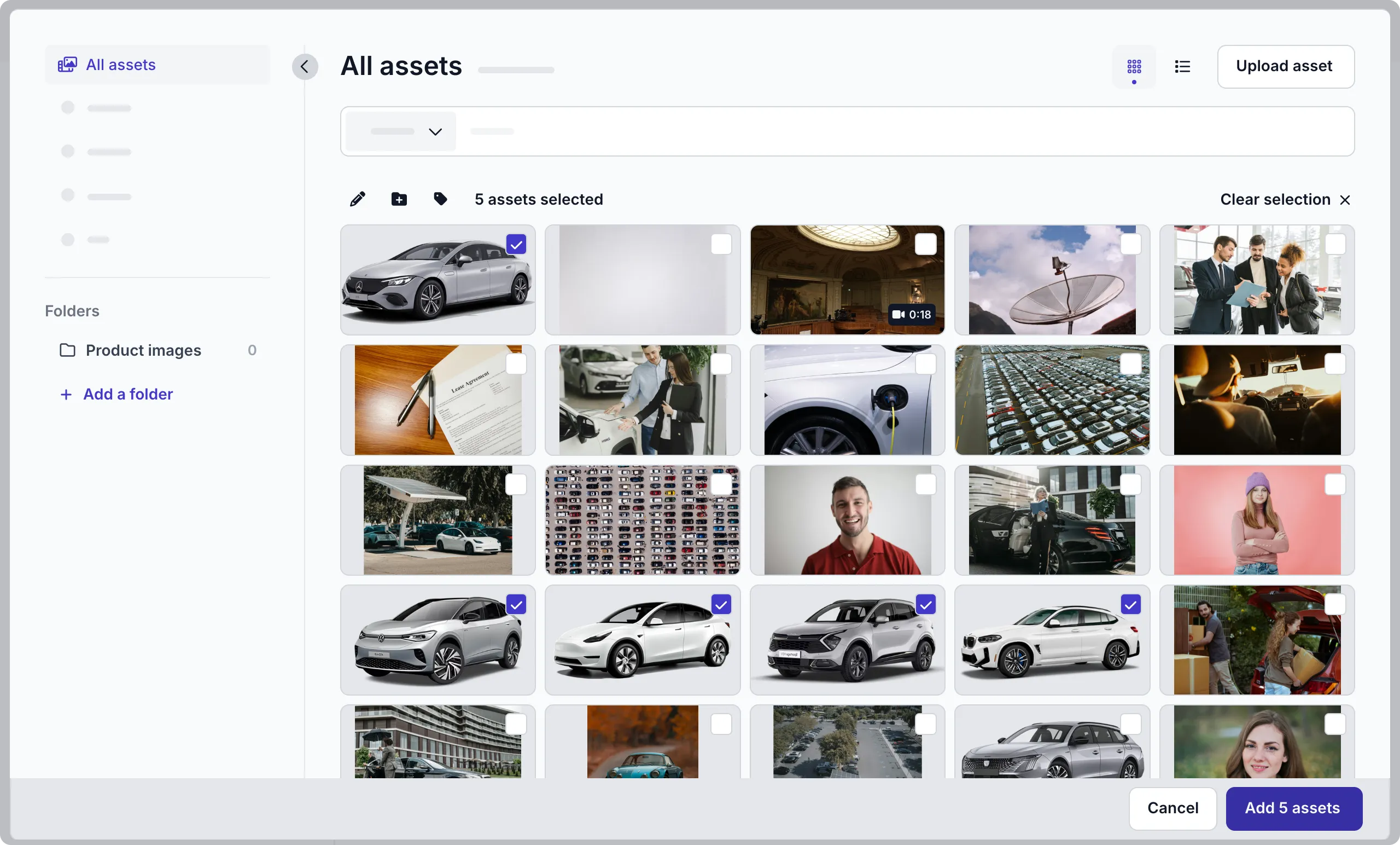 add assets to folder