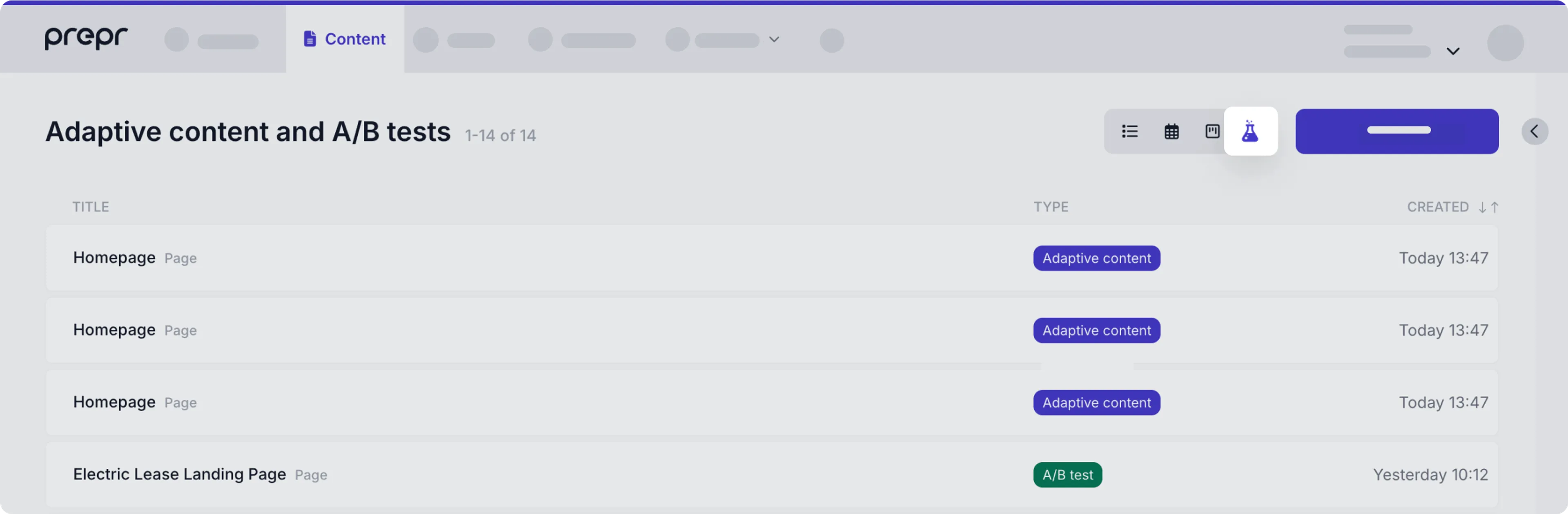 Adaptive content view