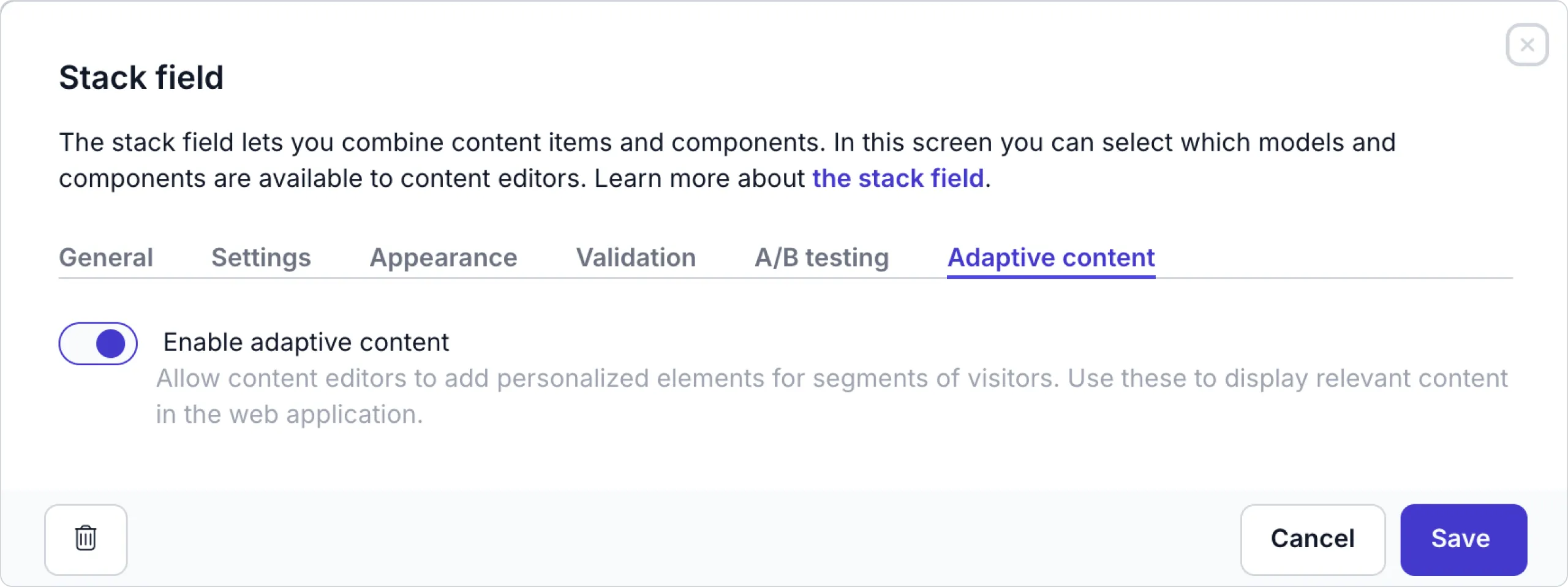 Enable adaptive content