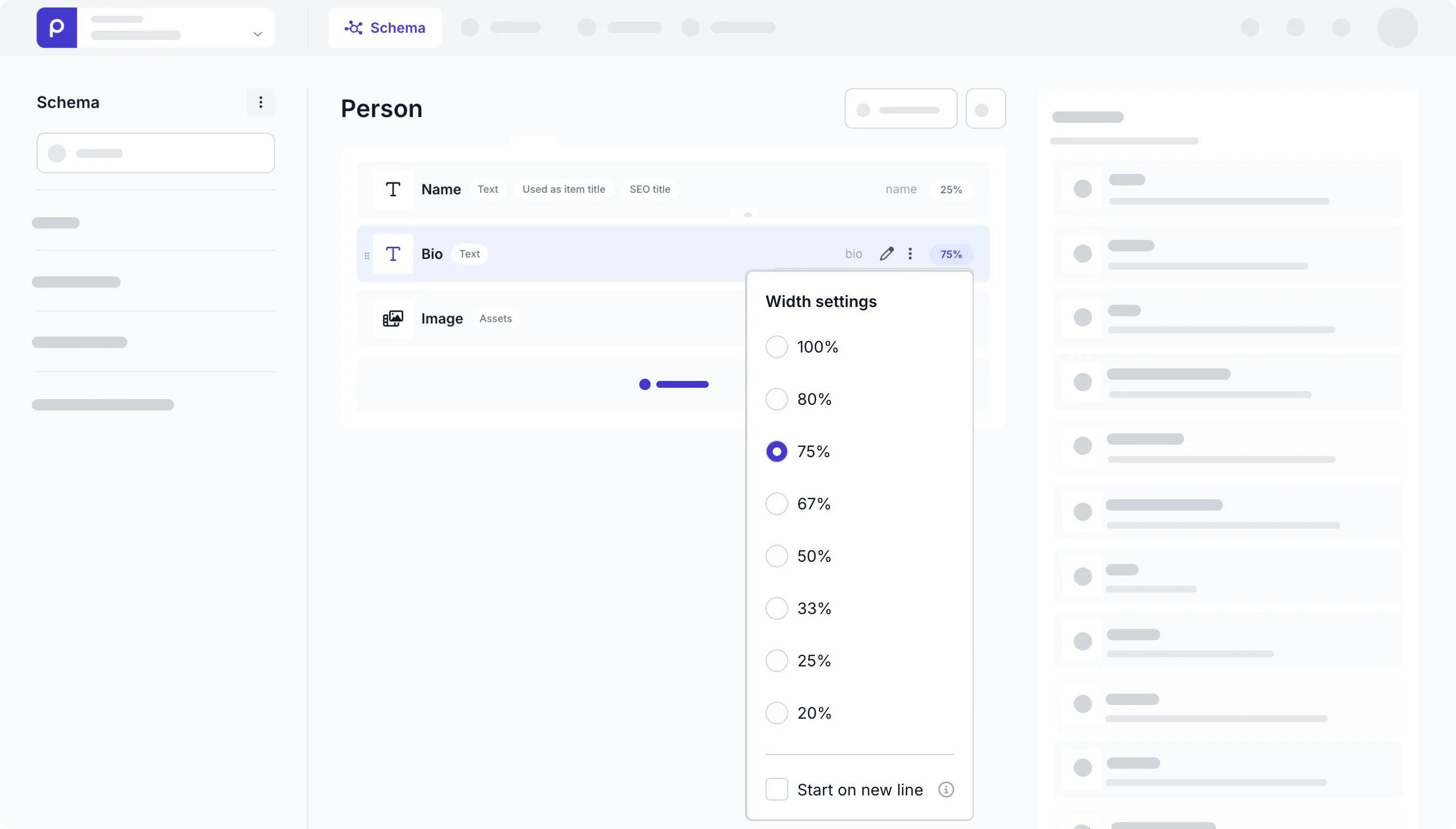 set field width example