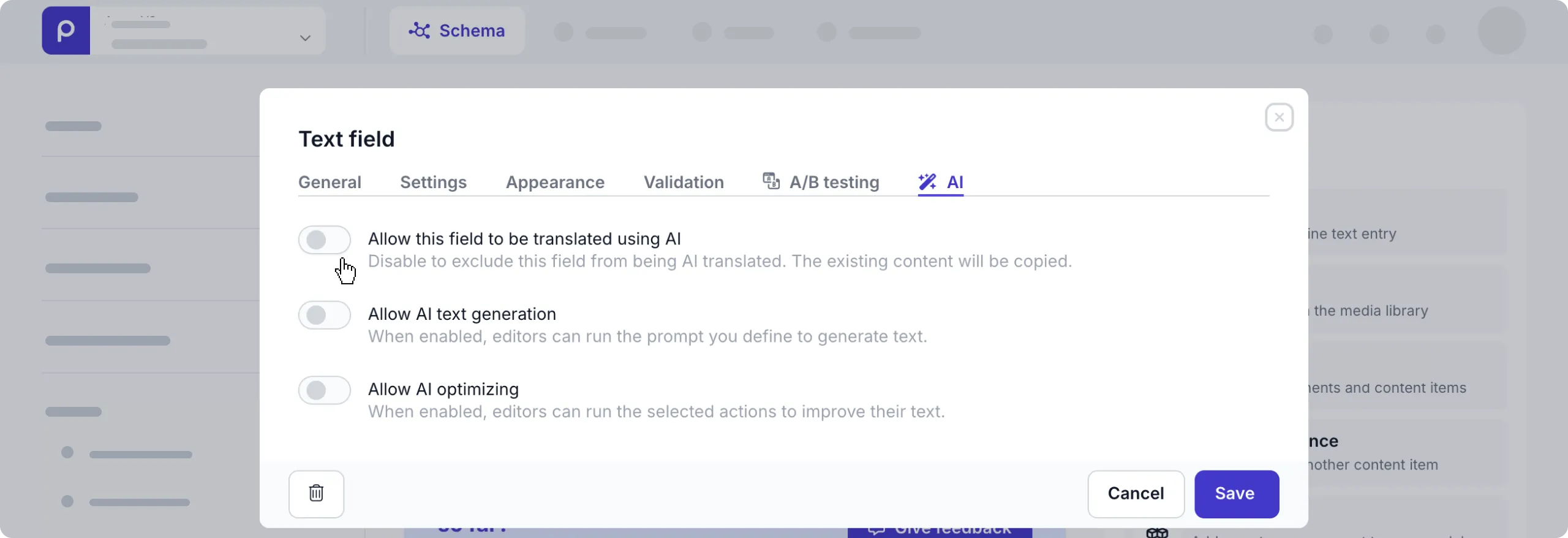 Disable AI translation