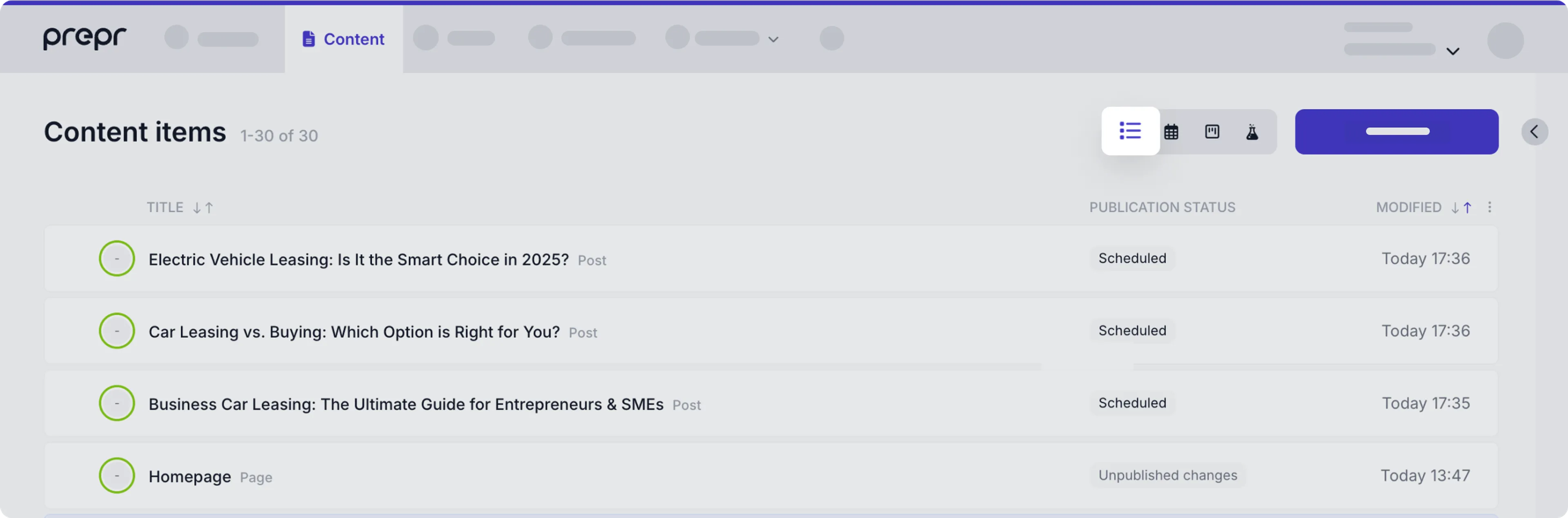 List view 