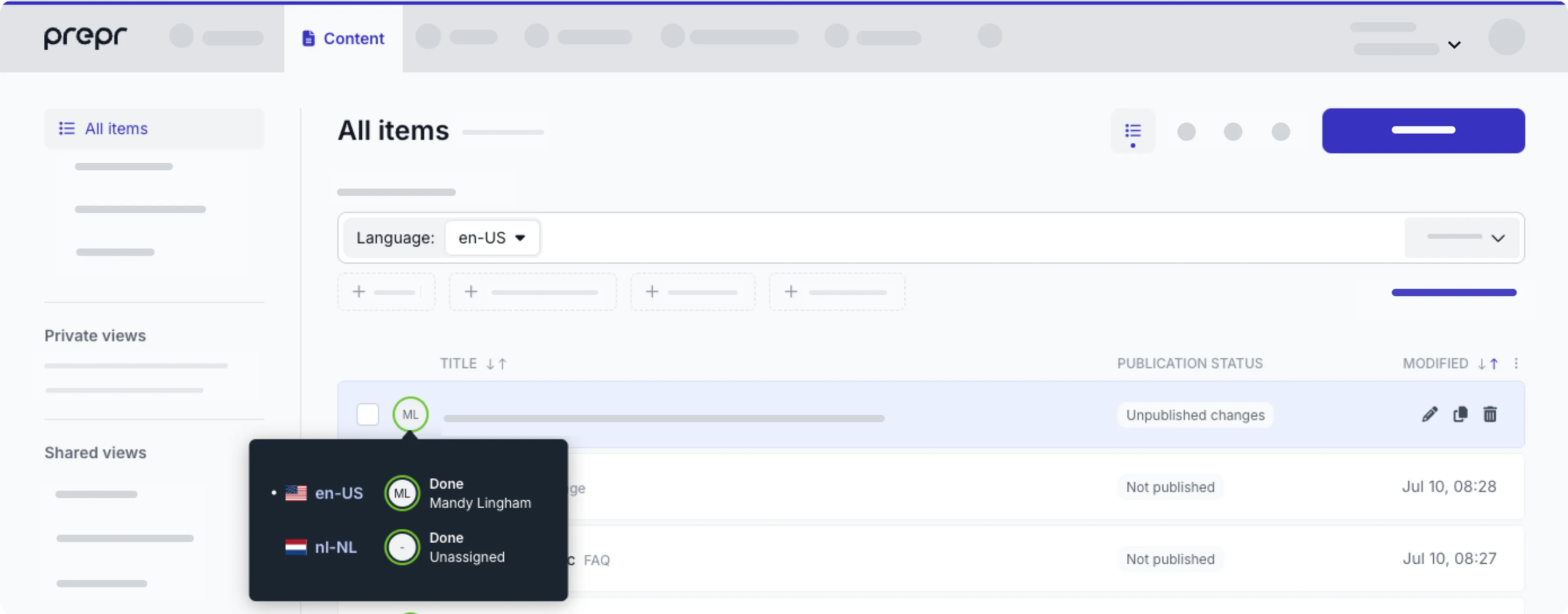 hover on user