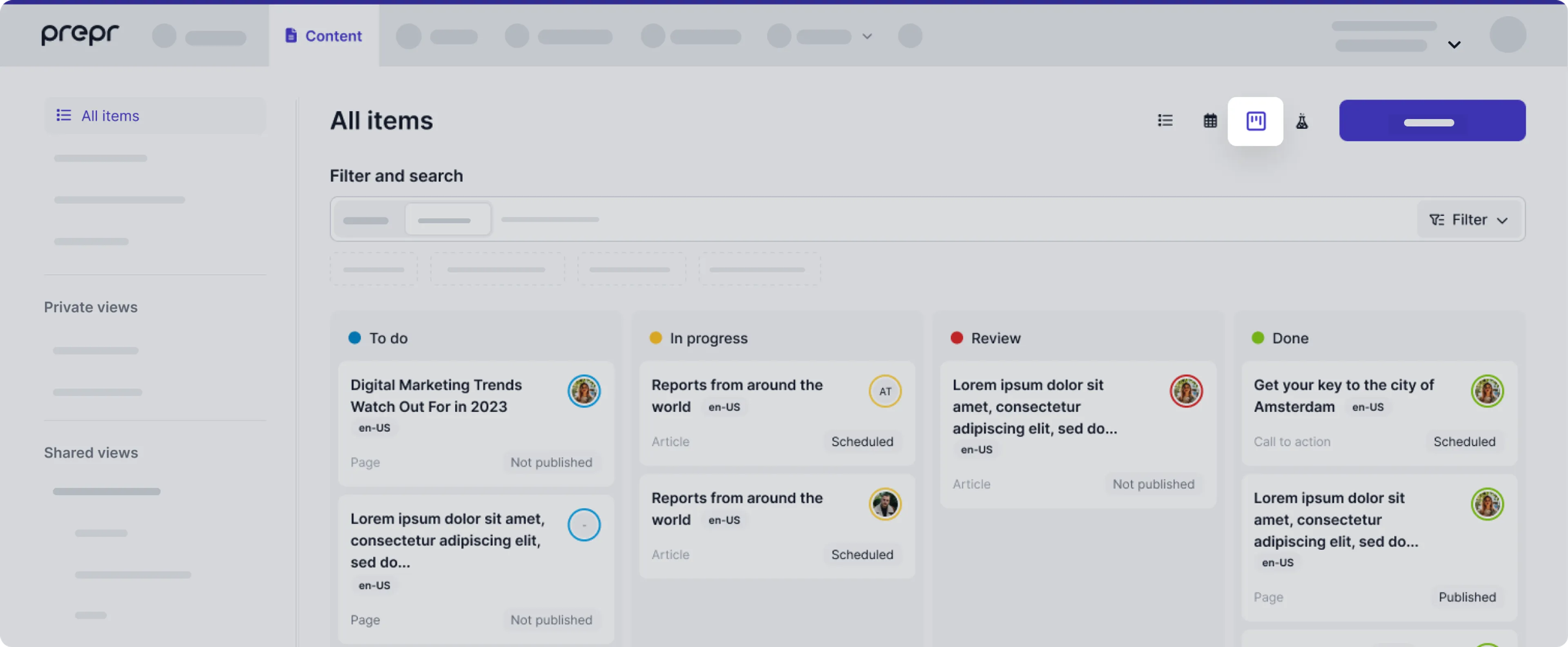 Kanban view highlight icon