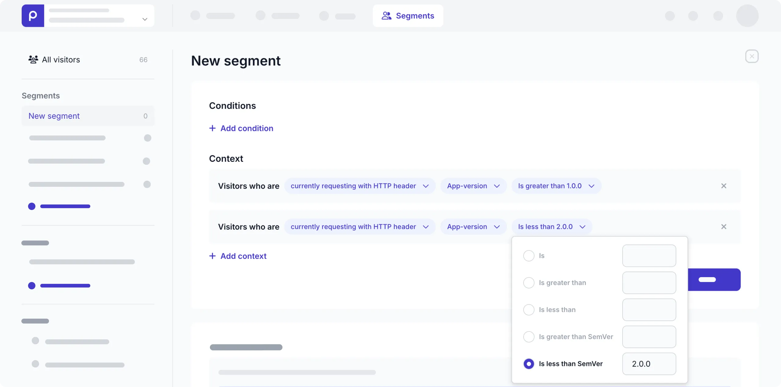 http header context with semantic versioning