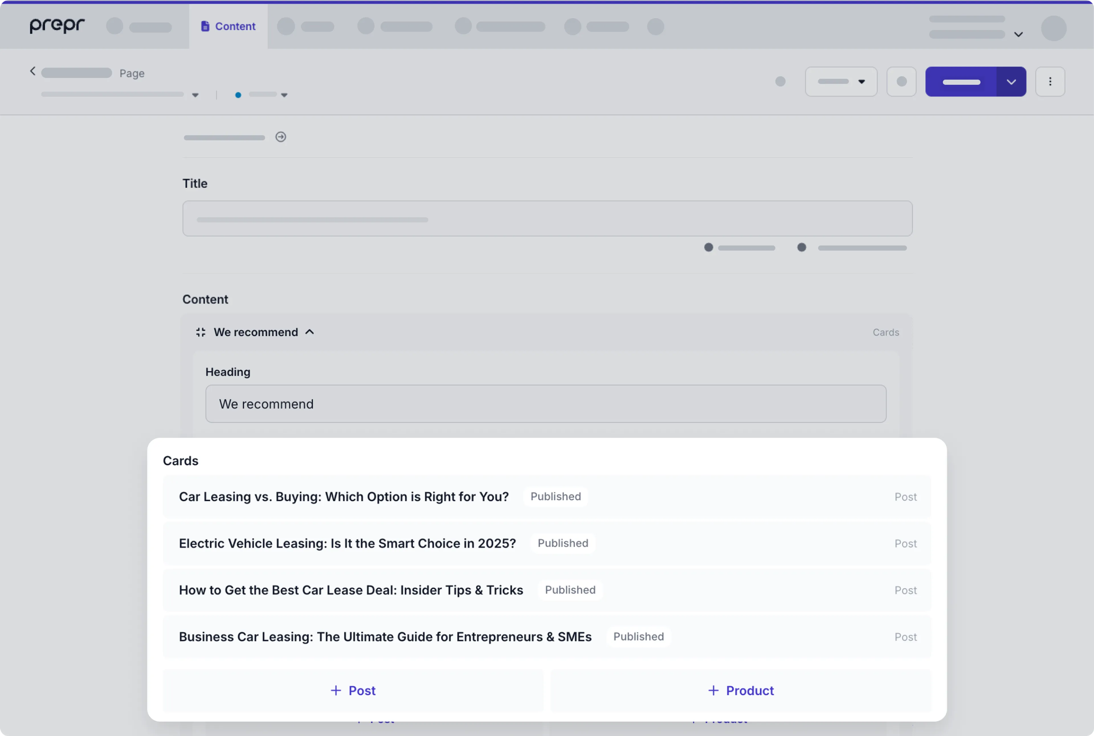 content item list display - stack field example