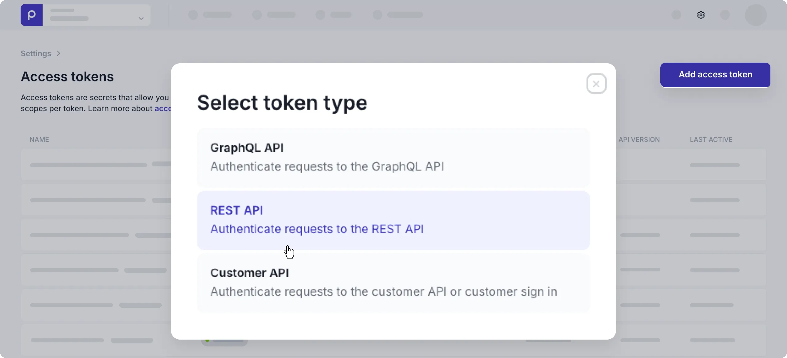 REST API option