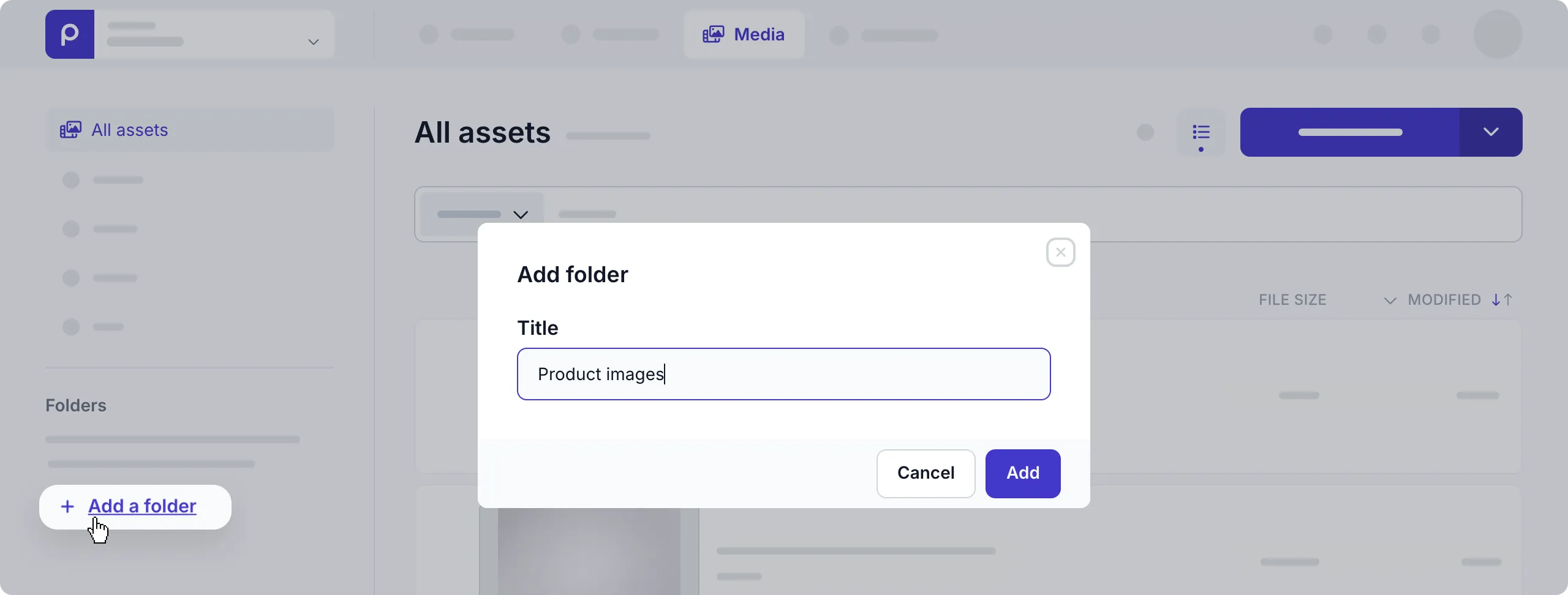 Add a collection and assets