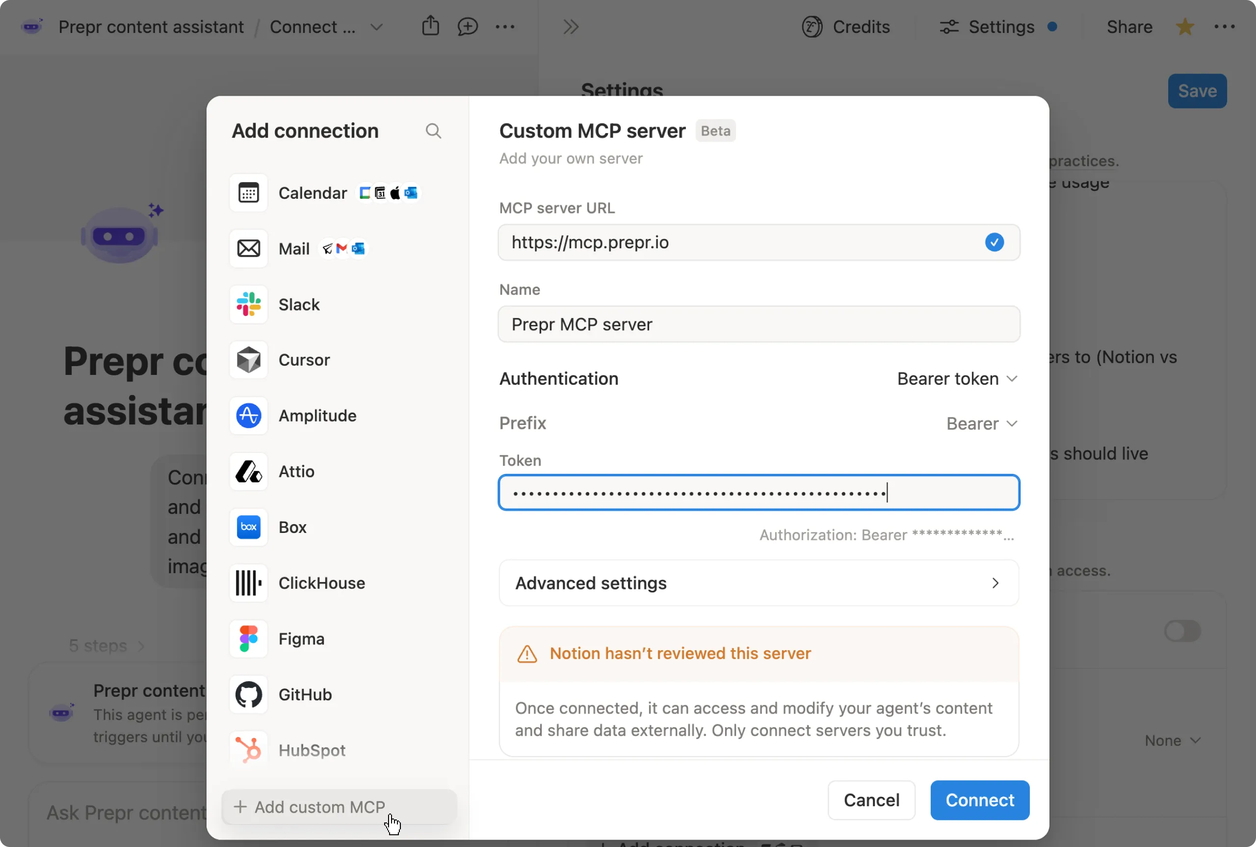 Notion custom agent example