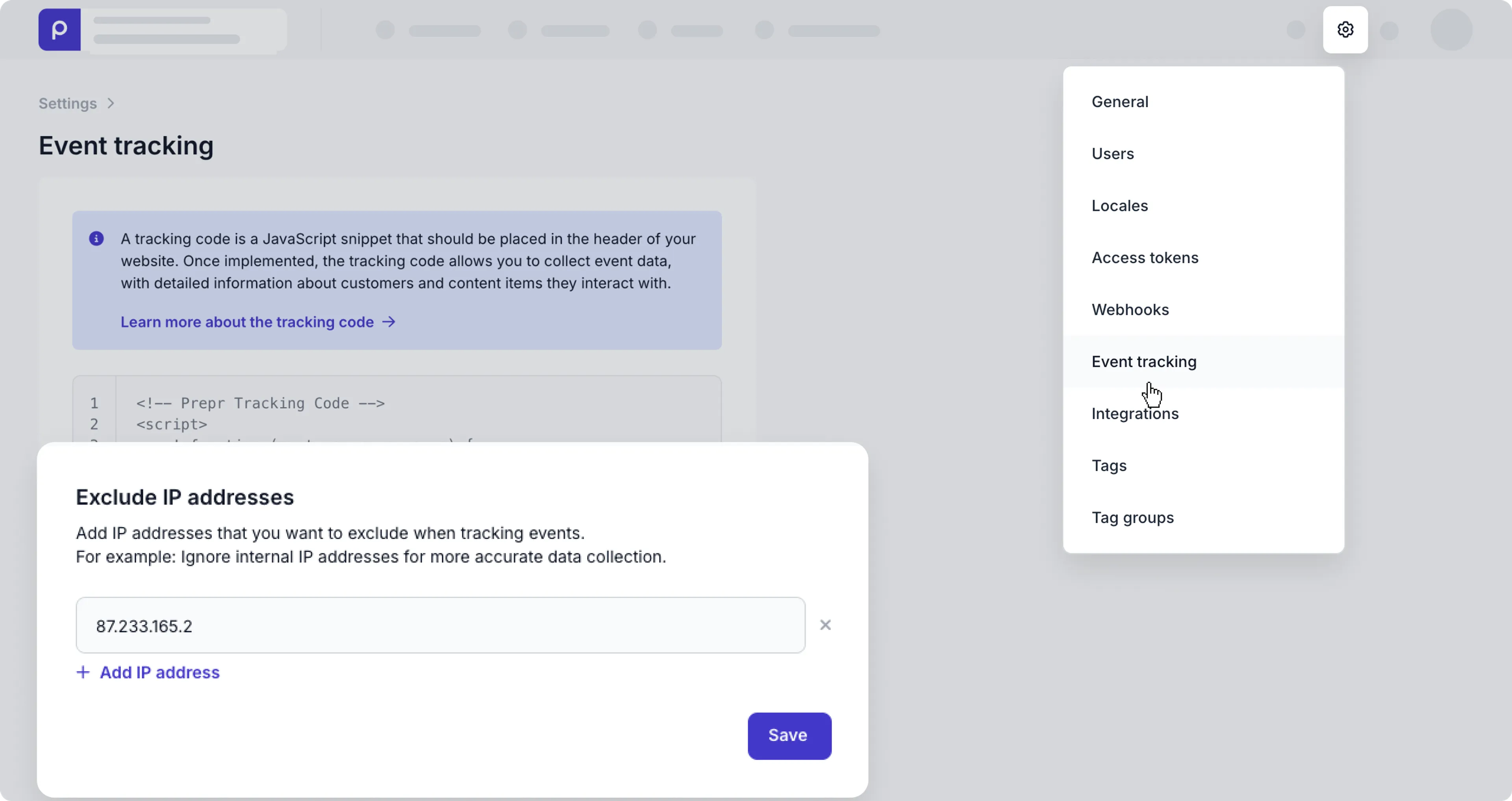 exclude IP addresses
