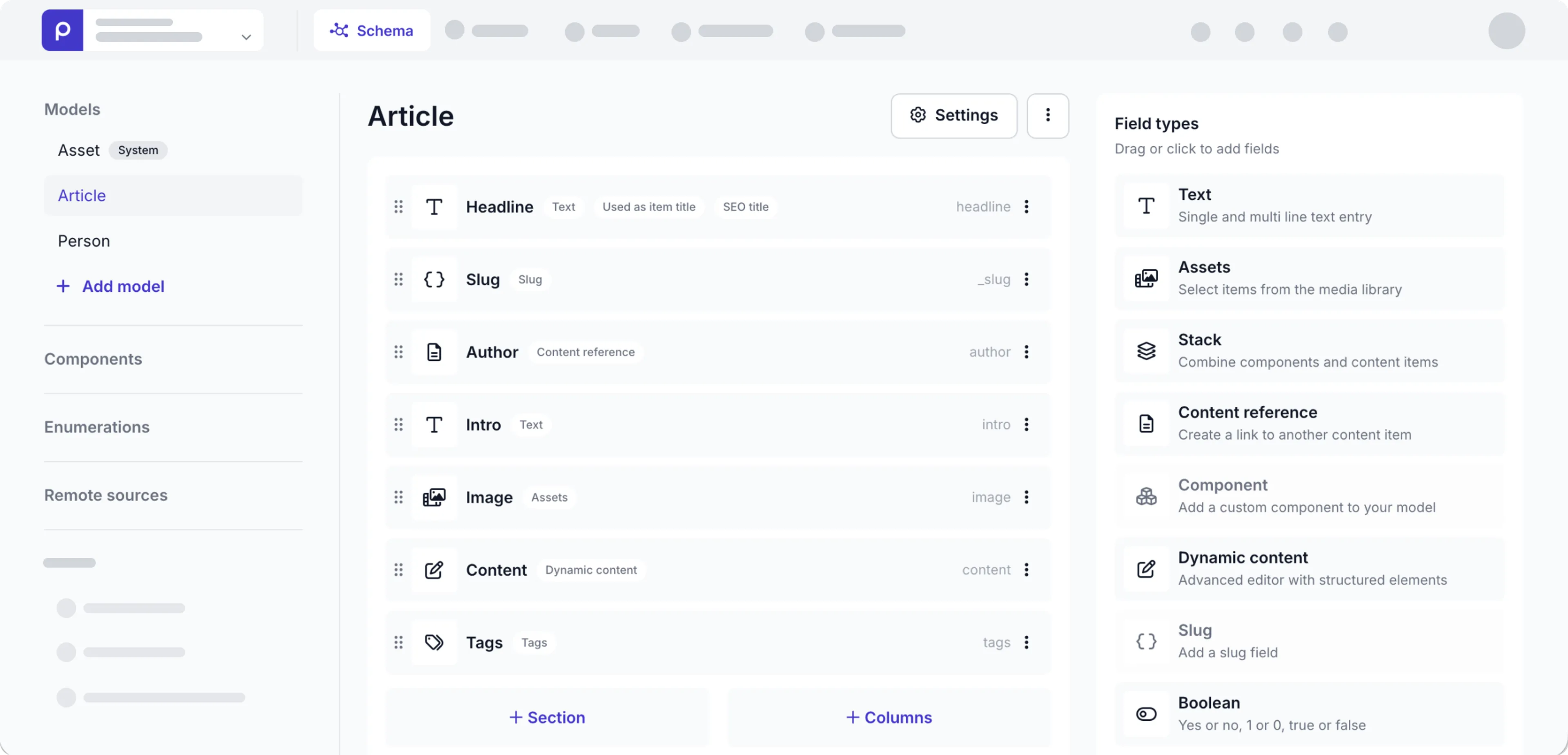 Article model completed