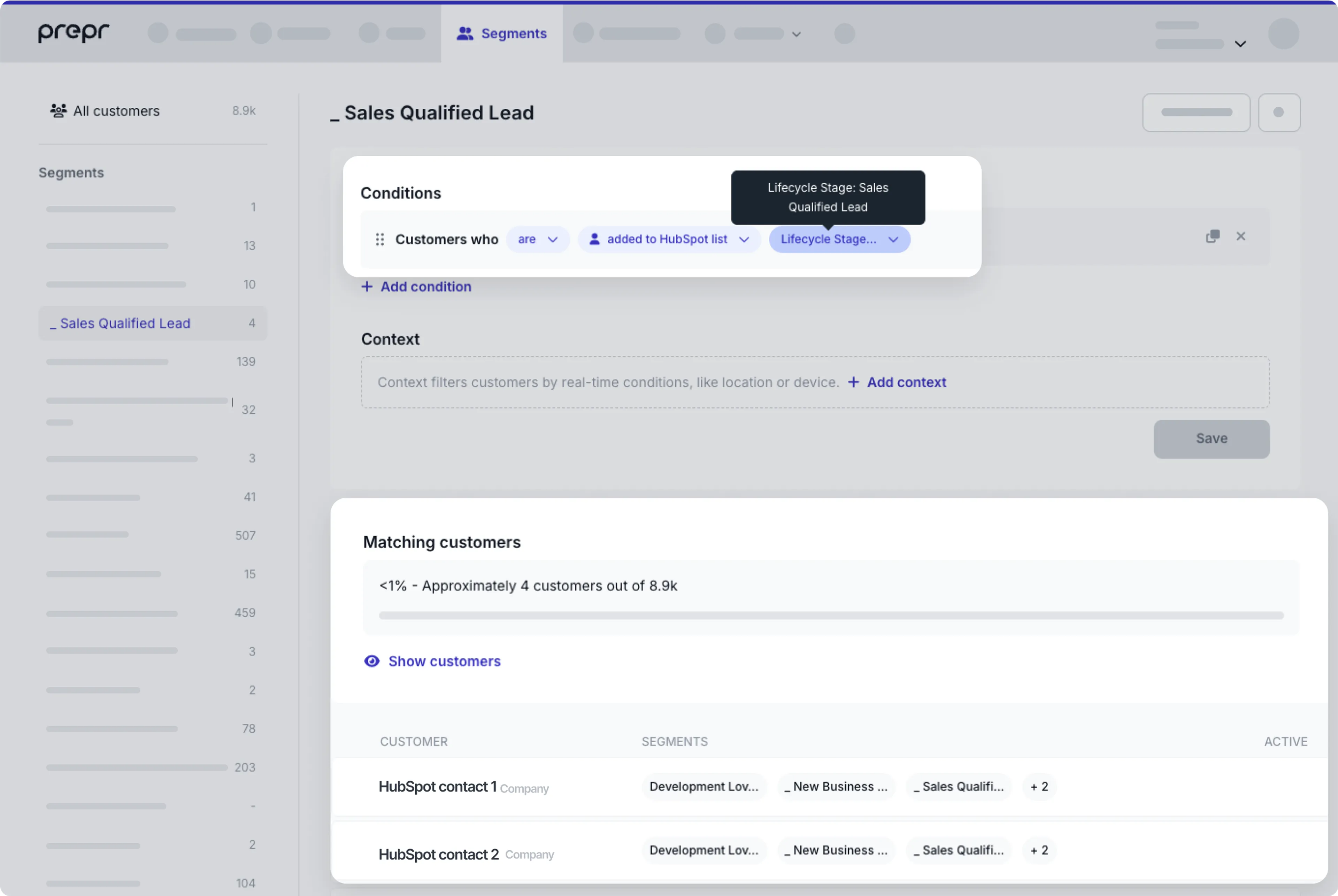 Matching HubSpot contacts