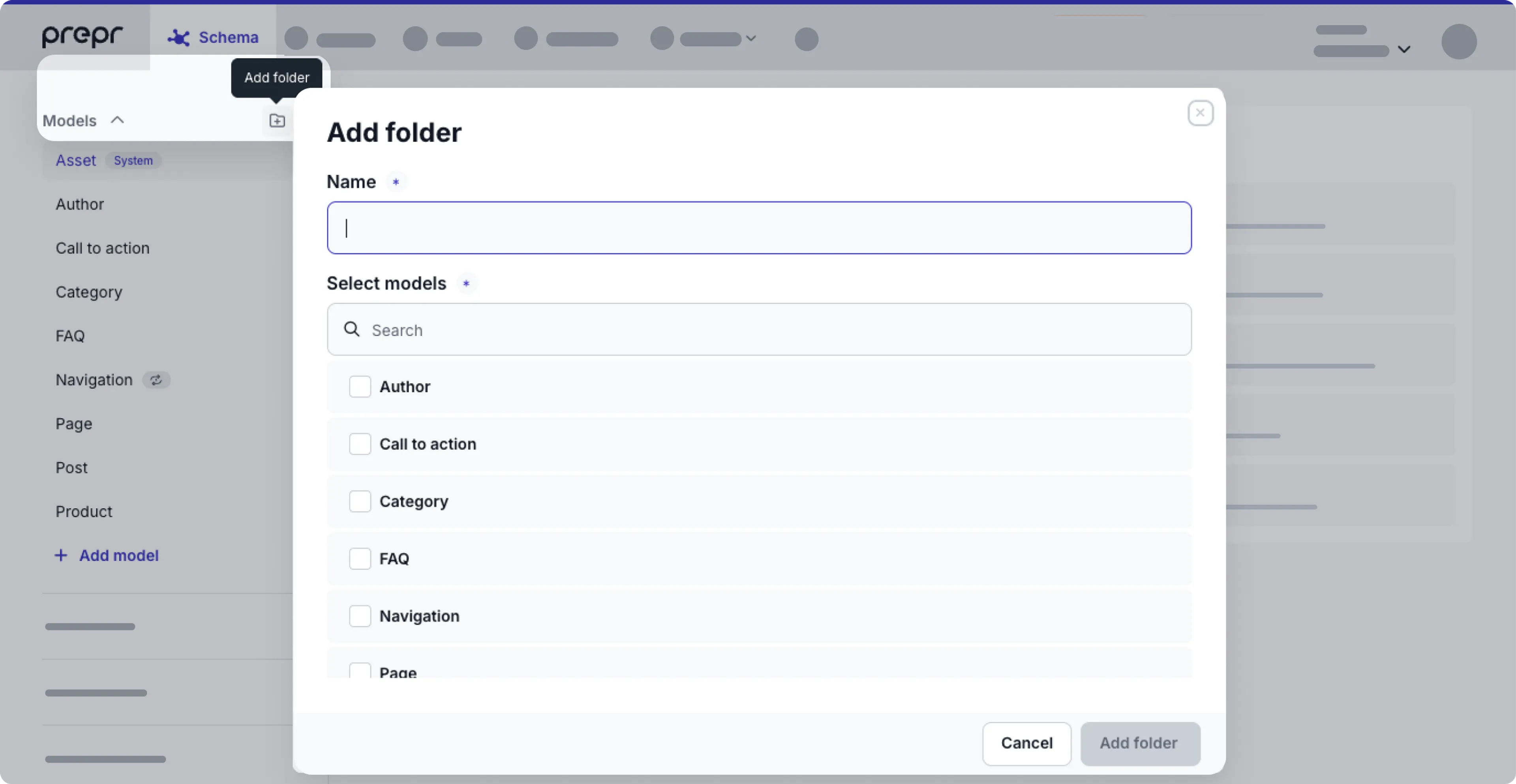 Add model folder