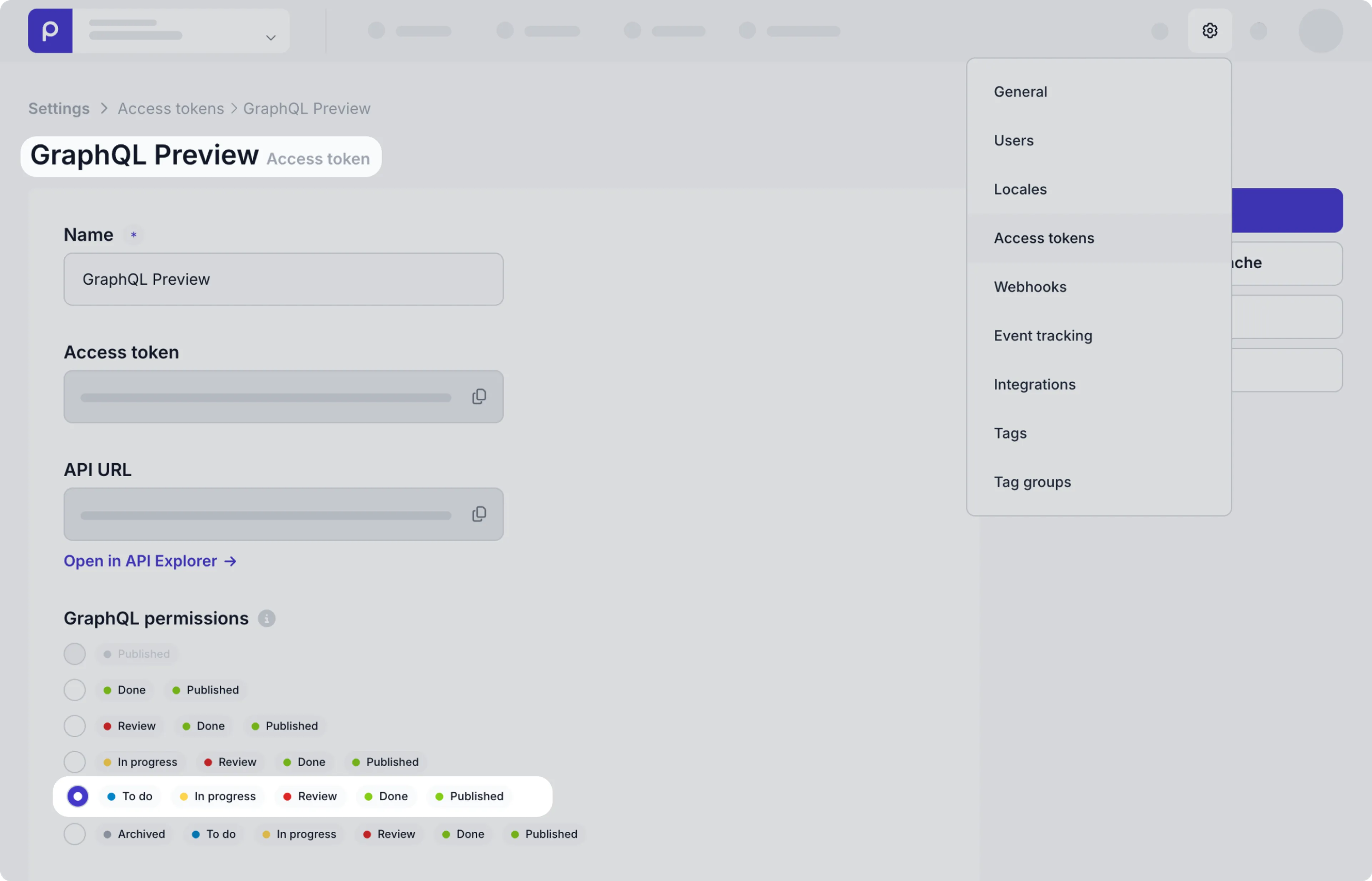 preview access token